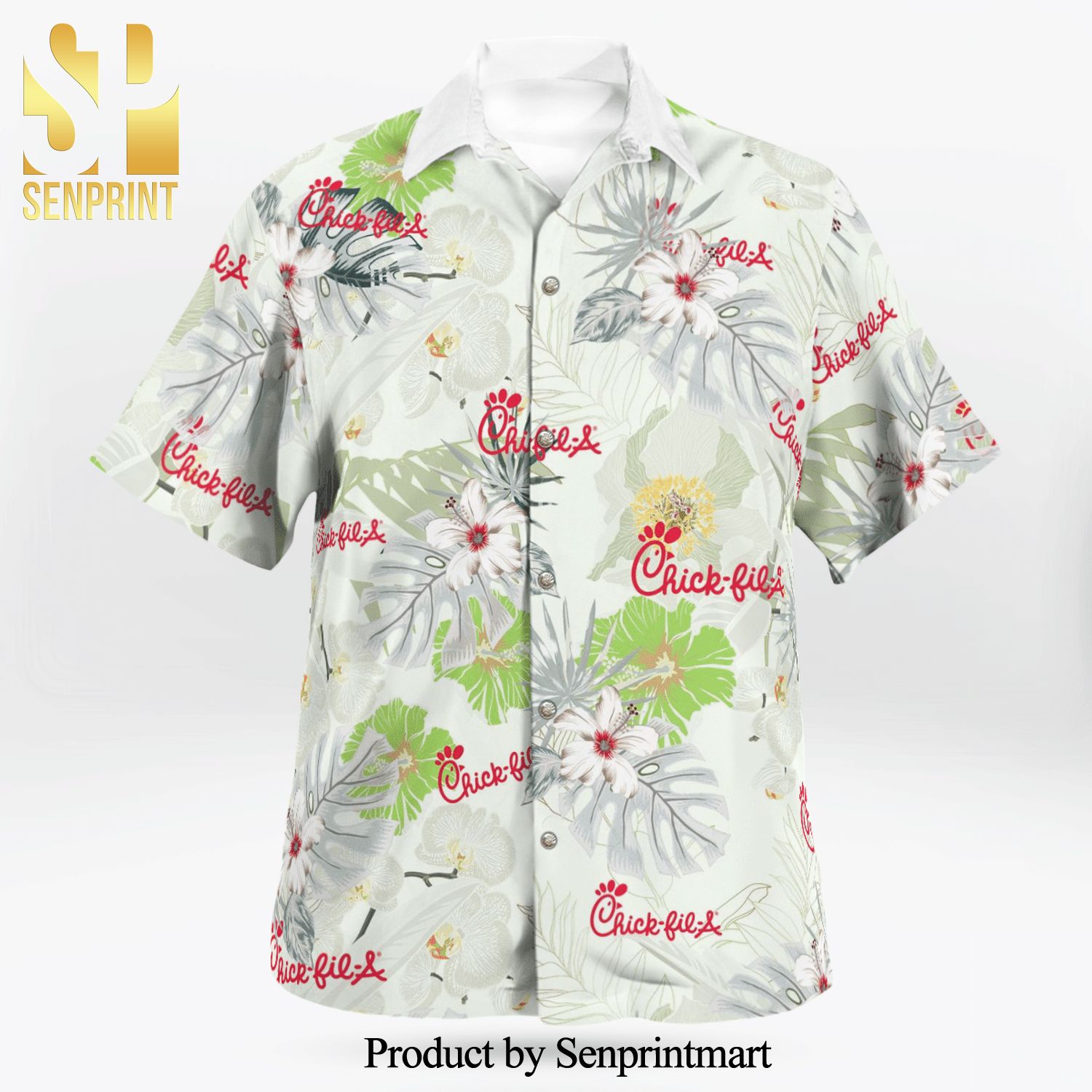 Chick-fil-A Fast Food Full Printing Flowery Hawaiian Shirt