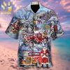 Christmas Sleigh Ride Disney Cartoon Graphics Full Printing Hawaiian Shirt – Blue