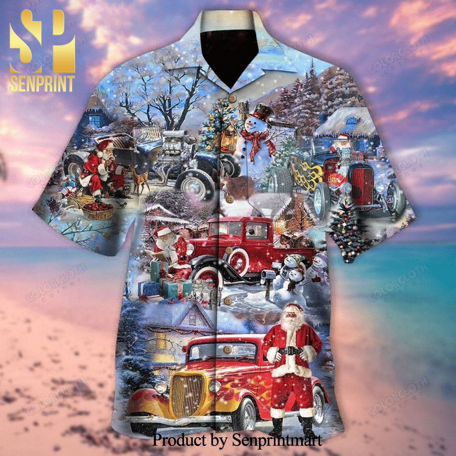 Christmas Theme Santa Claus Full Printing Hawaiian Shirt