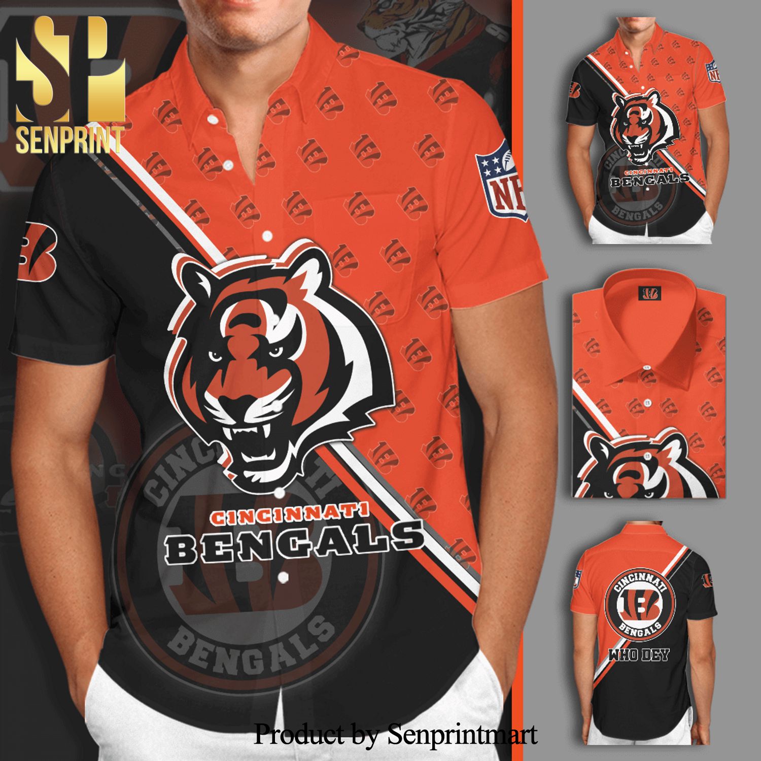 Cincinnati Bengals Football Team Full Printing Hawaiian Shirt
