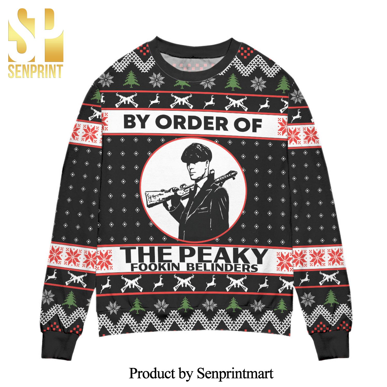 Thomas Shelby By Order Of The Peaky Fookin Blinders Knitted Ugly Christmas Sweater