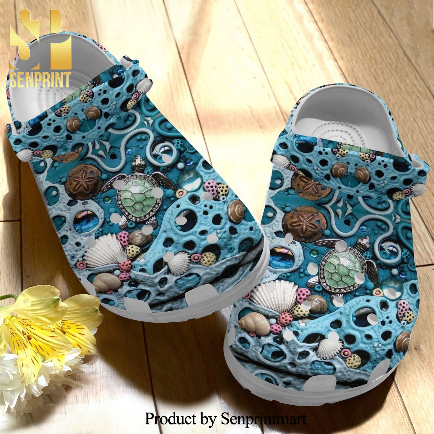 Ocean Mosaics Turtle Sea Gift For Lover Street Style Classic Crocs Crocband Clog