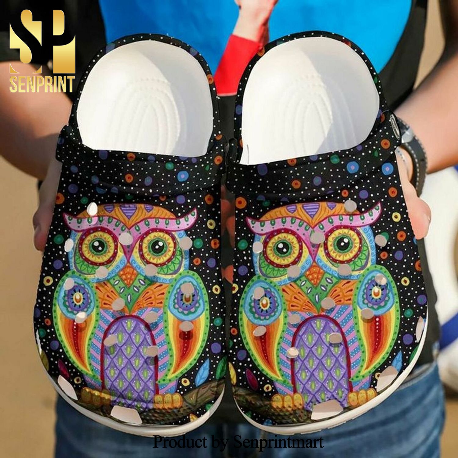 Owl Colorful Bling Bling 102 Gift For Lover 3D Crocs Crocband