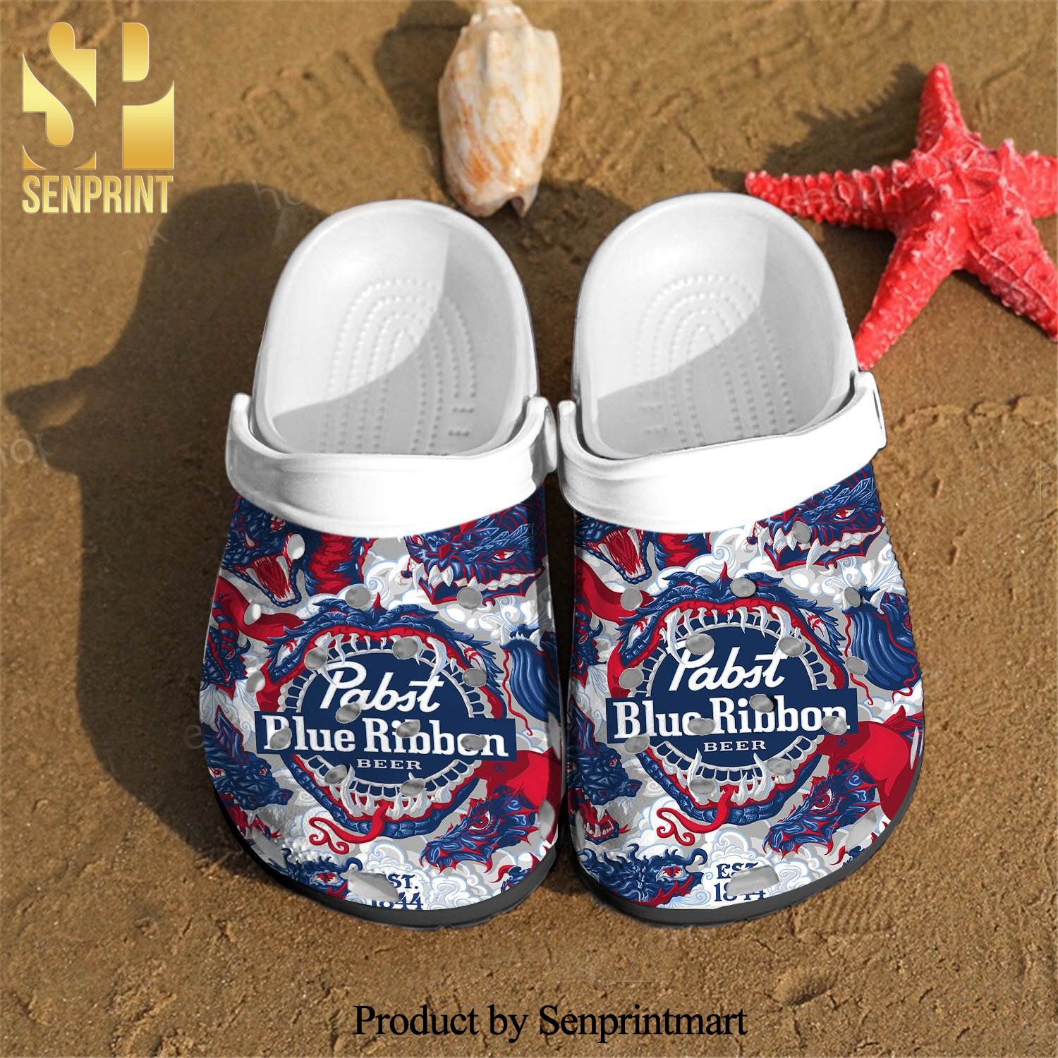 Pabst Blue Ribbon 3 Gift For Fan Classic Water Hypebeast Fashion Crocband Crocs