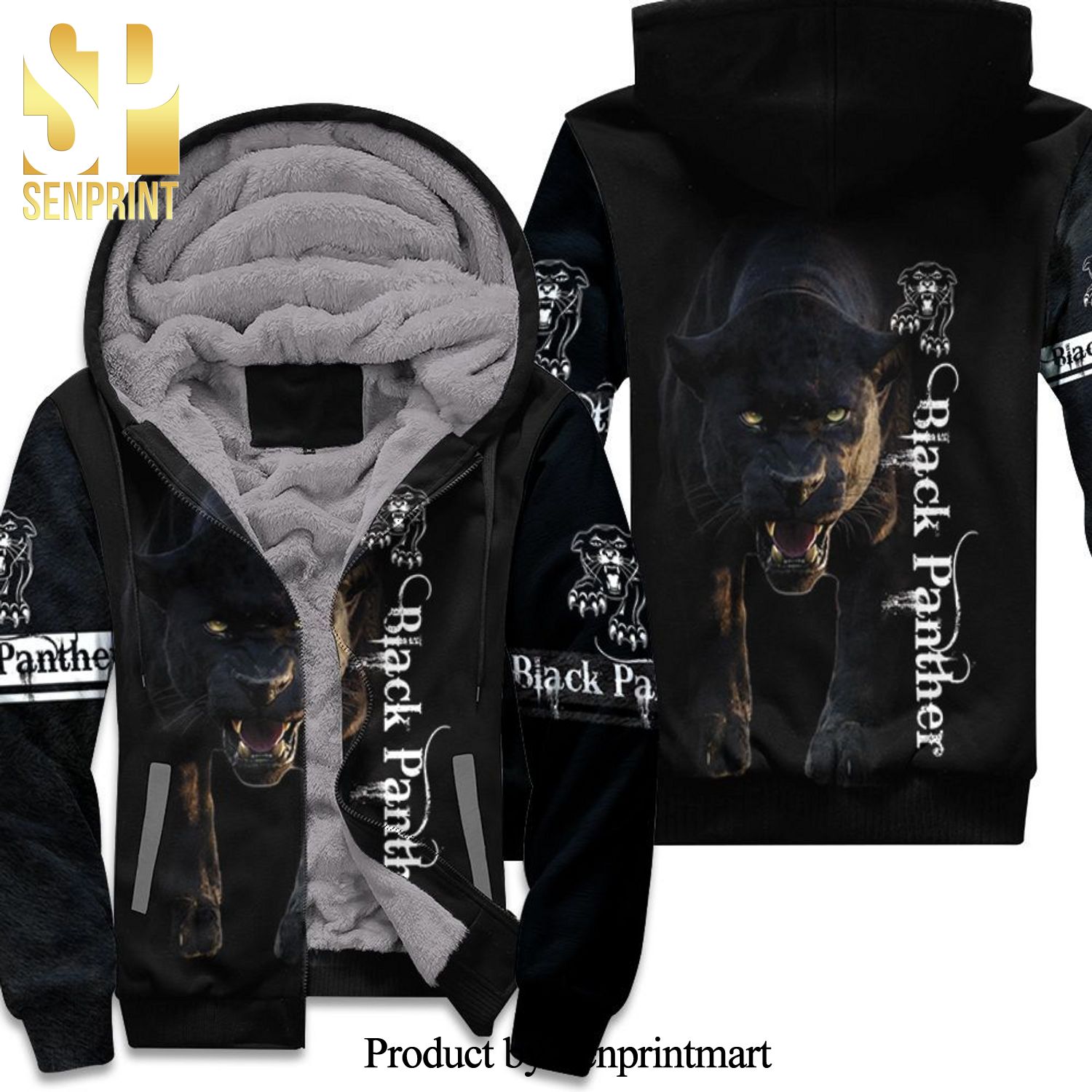 Black Panther Alled Cool Style Unisex Fleece Hoodie