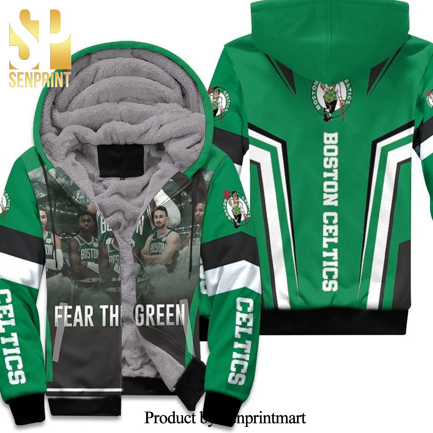 Boston Celtics Fear The Green Street Style Unisex Fleece Hoodie