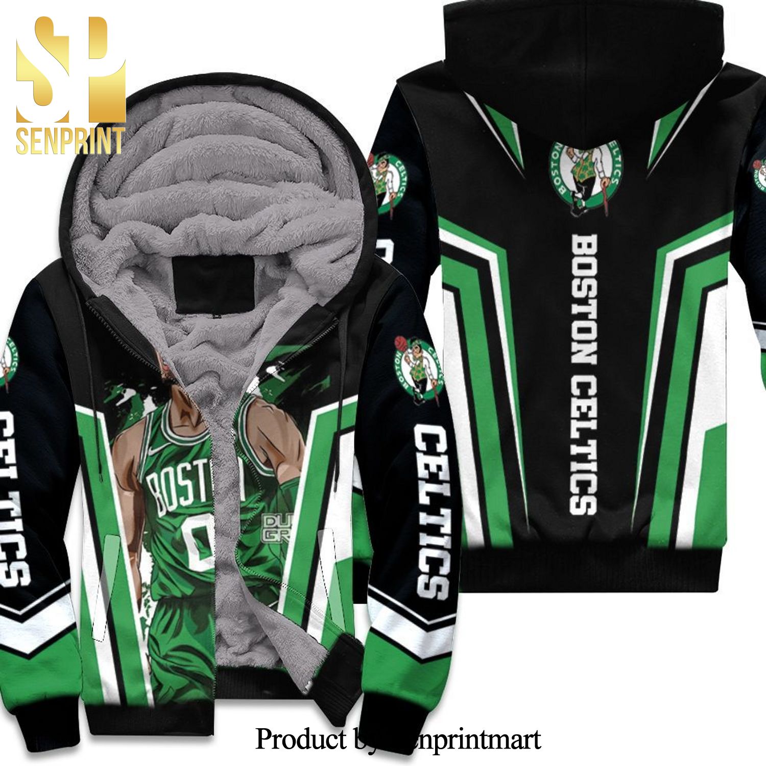 Boston Celtics Jayson Tatum Design Cool Version Unisex Fleece Hoodie