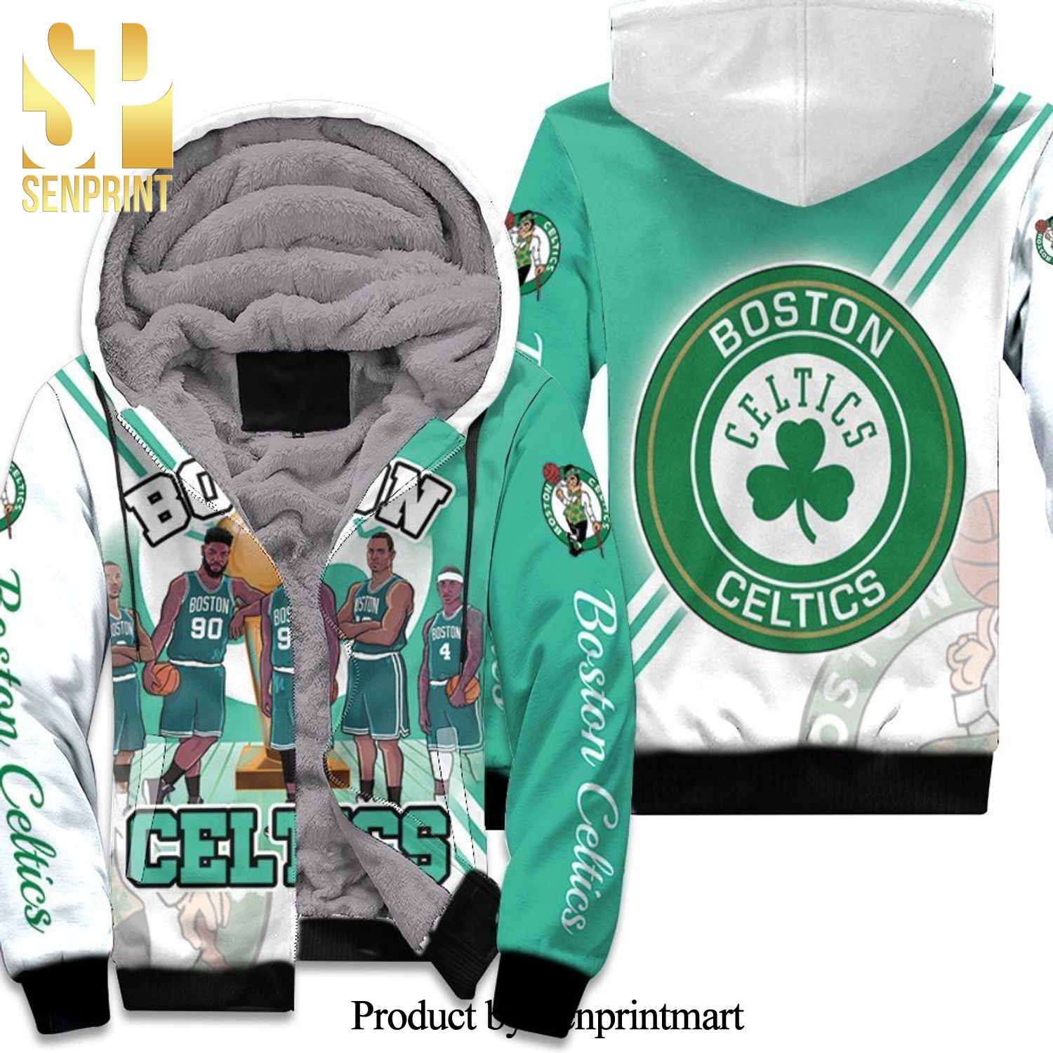 Boston Celtics World Champions Artwork New Outfit Unisex Fleece Hoodie