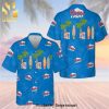 Coors Light Beer Full Printing Flowery Aloha Summer Beach Hawaiian Shirt And Beach Shorts – Brown