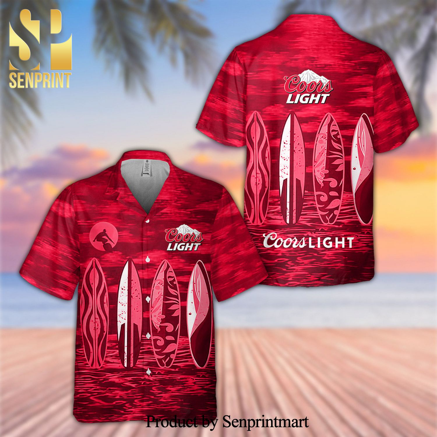 Coors Light Beer Full Printing Hawaiian Shirt – Red