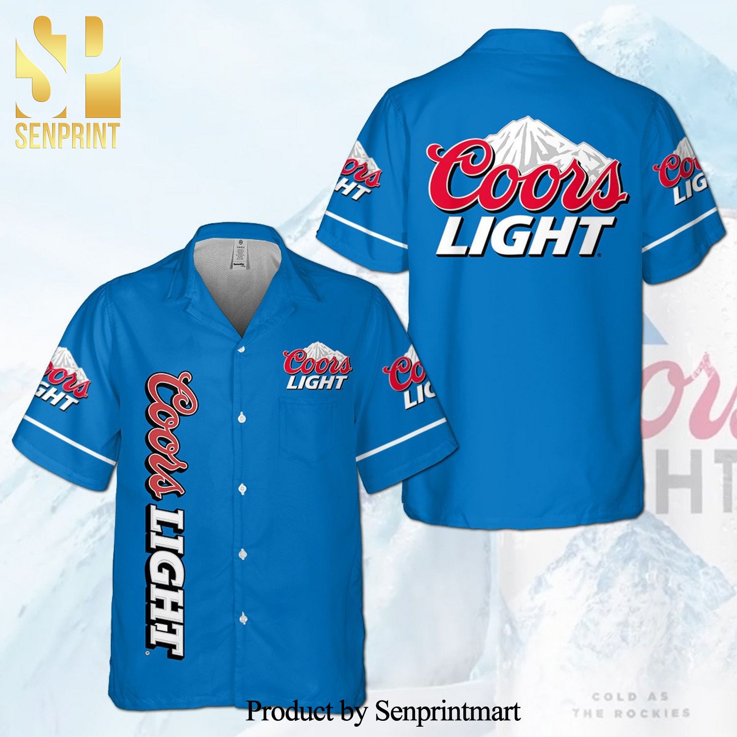 Coors Light Full Printing Hawaiian Shirt – Blue