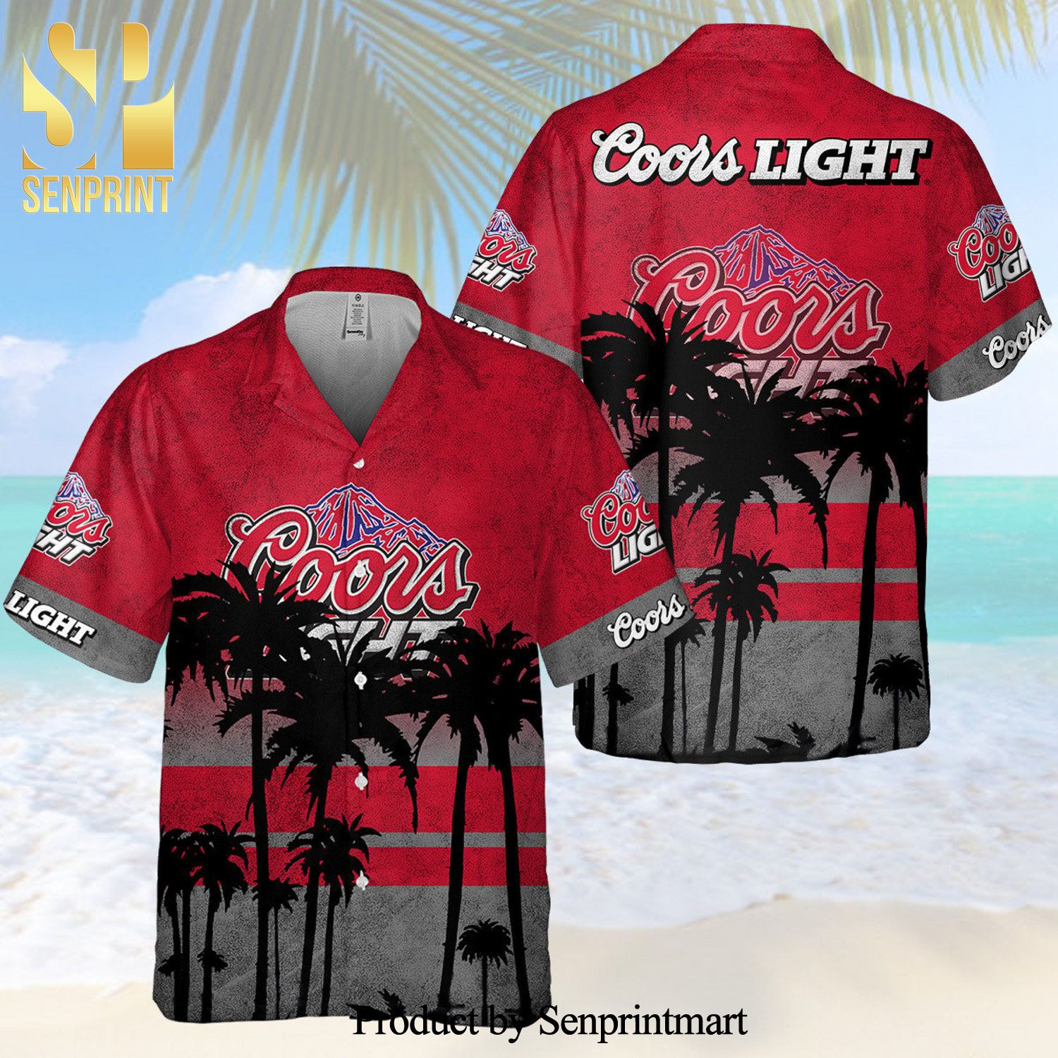 Coors Light Full Printing Hawaiian Shirt – Red
