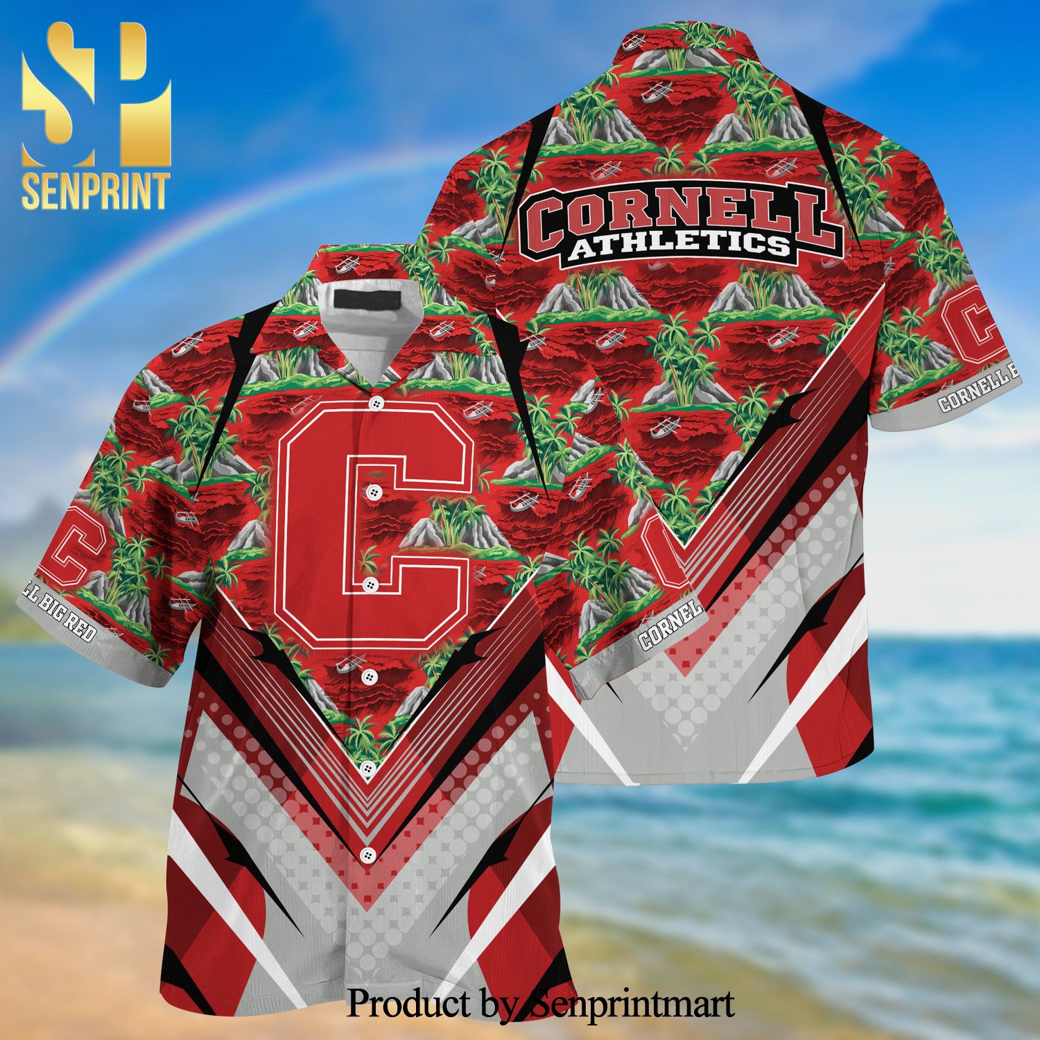 Cornell Big Red Summer Hawaiian Shirt And Shorts For Sports Fans This Season