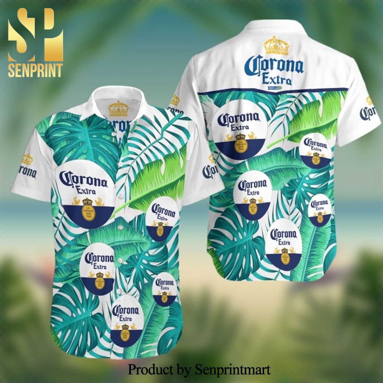 Corona Extra Beer Full Printing Summer Short Sleeve Hawaiian Beach Shirt
