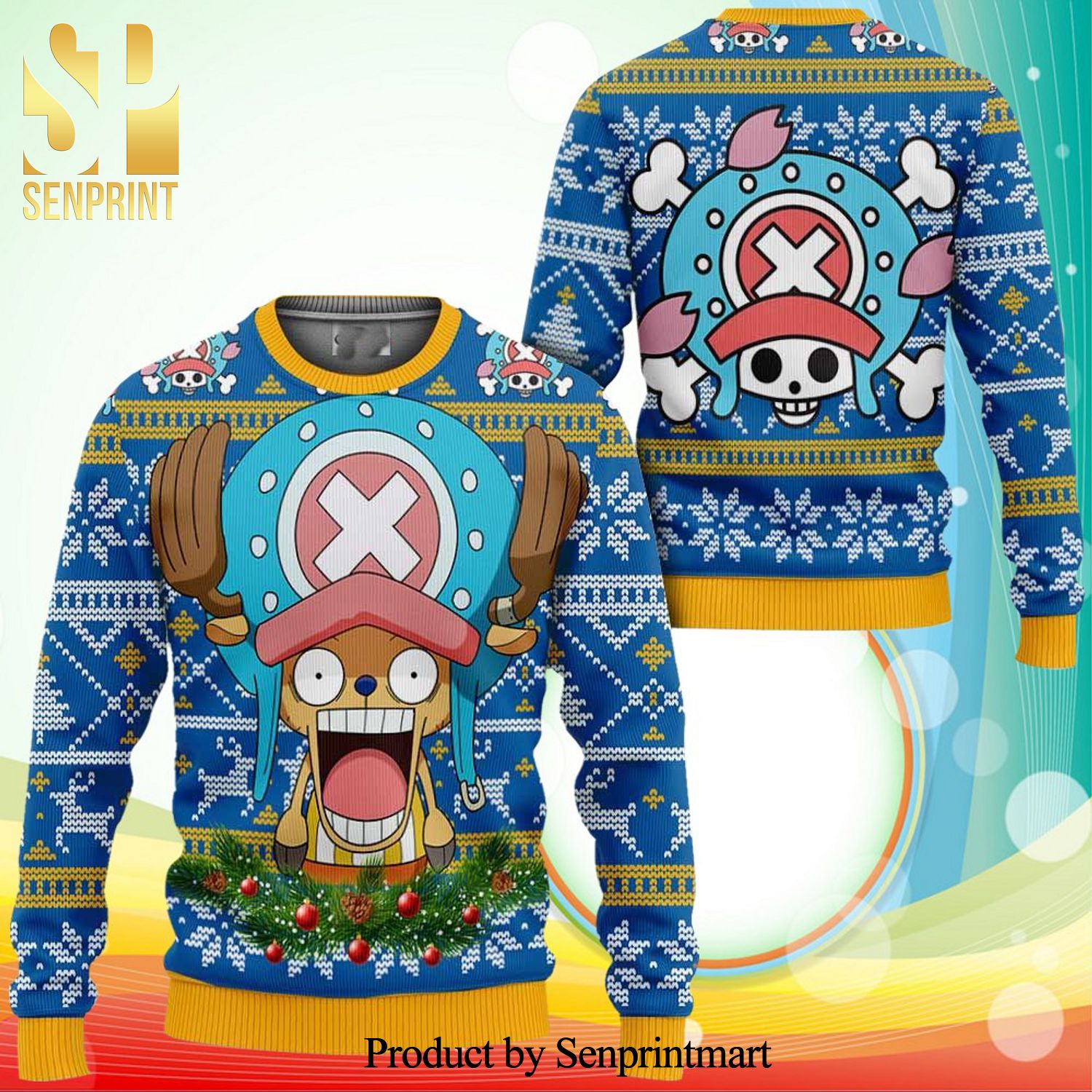 Tony Tony Chopper One Piece Anime Knitted Ugly Christmas Sweater