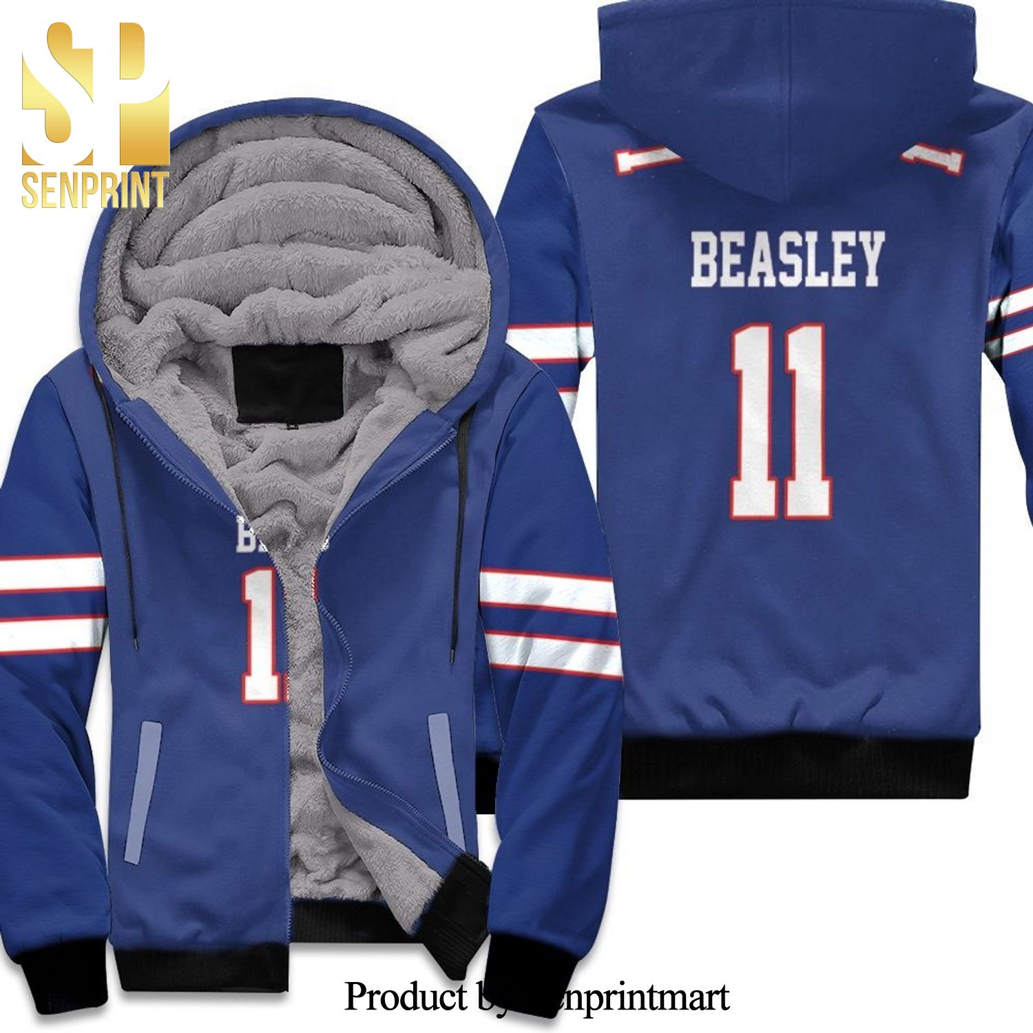 Buffalo Bill Cole Beasley 11 Nfl Blue Inspired Style 3D Unisex Fleece Hoodie