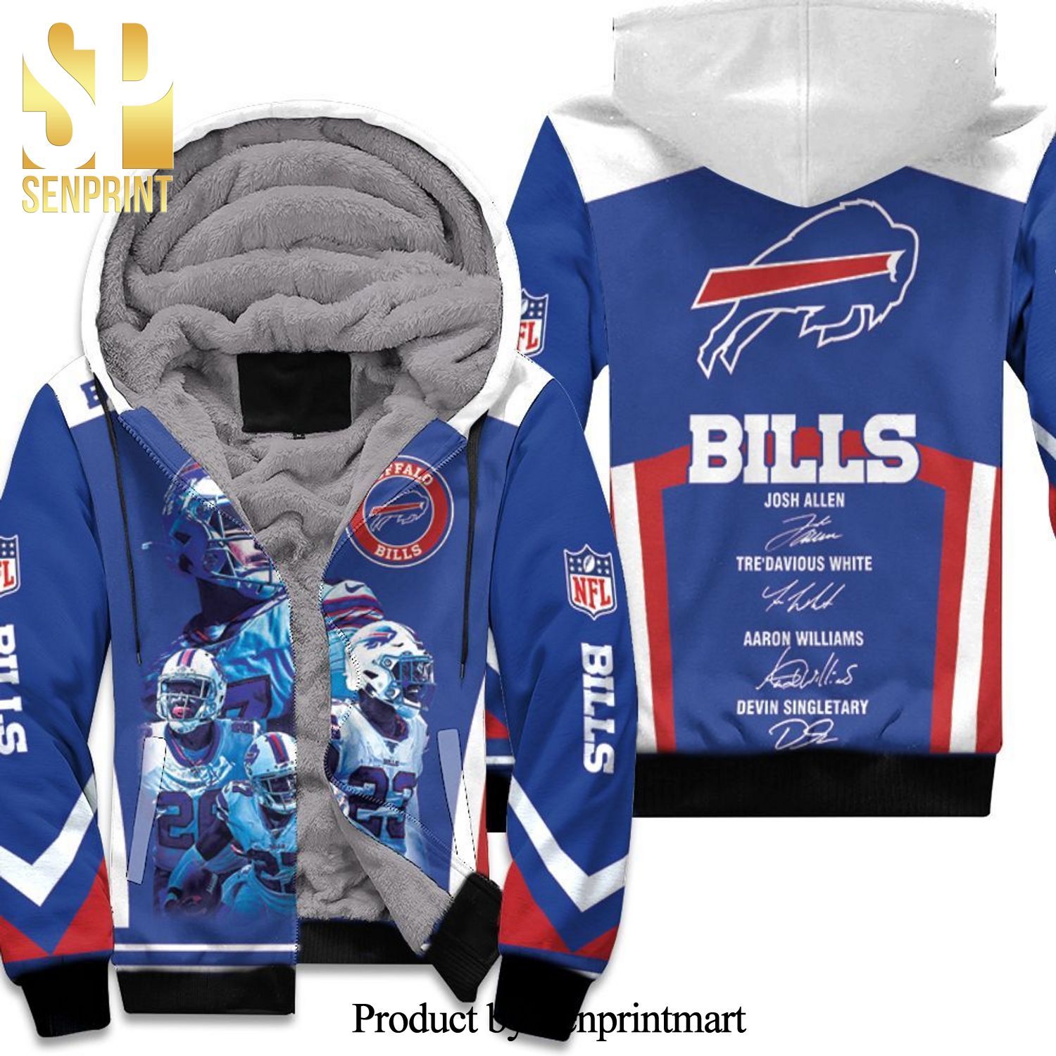 Buffalo Bills Afc East Division Champions Full Print Unisex Fleece Hoodie