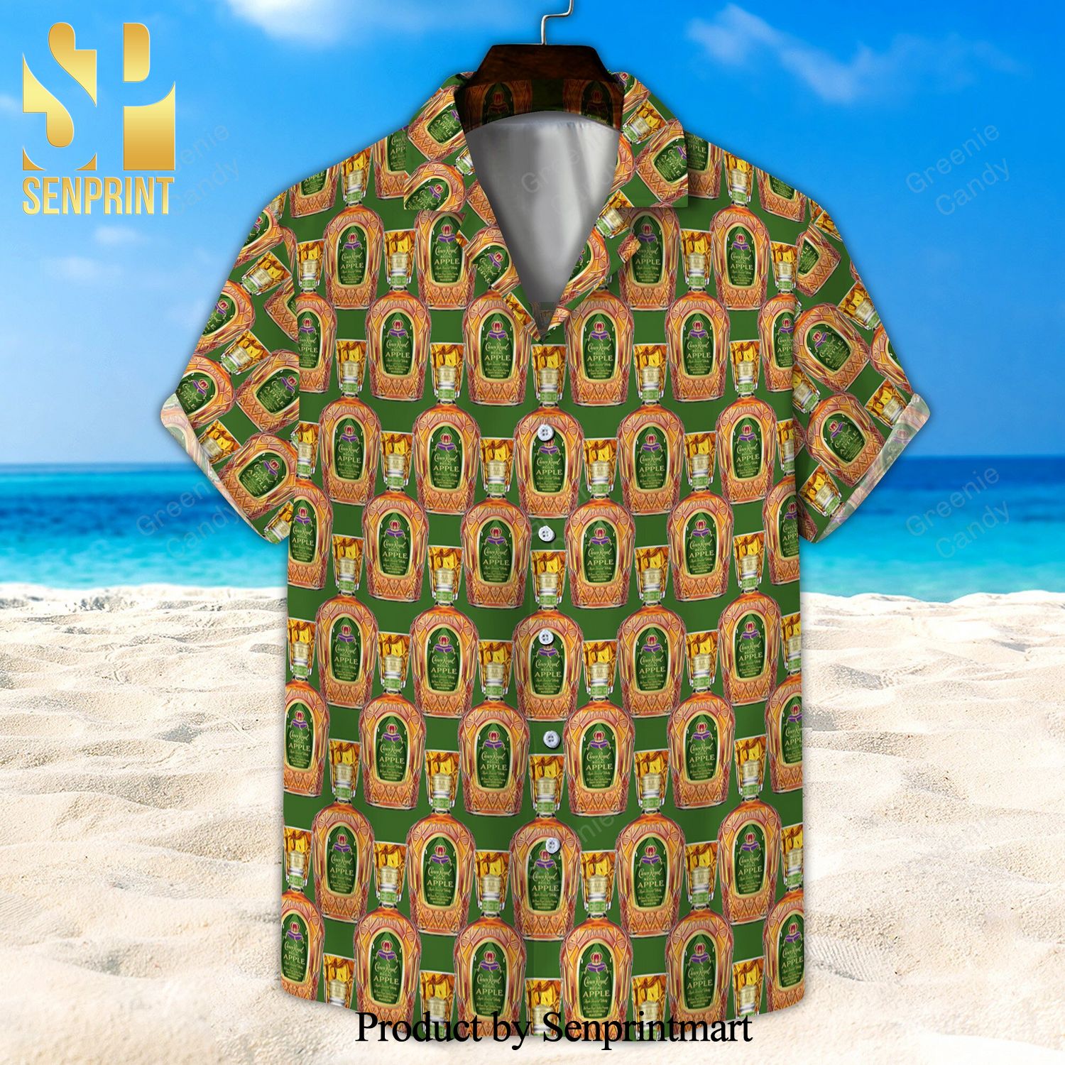 Crown Royal Apple Bottle Full Printing Hawaiian Shirt And Beach Short
