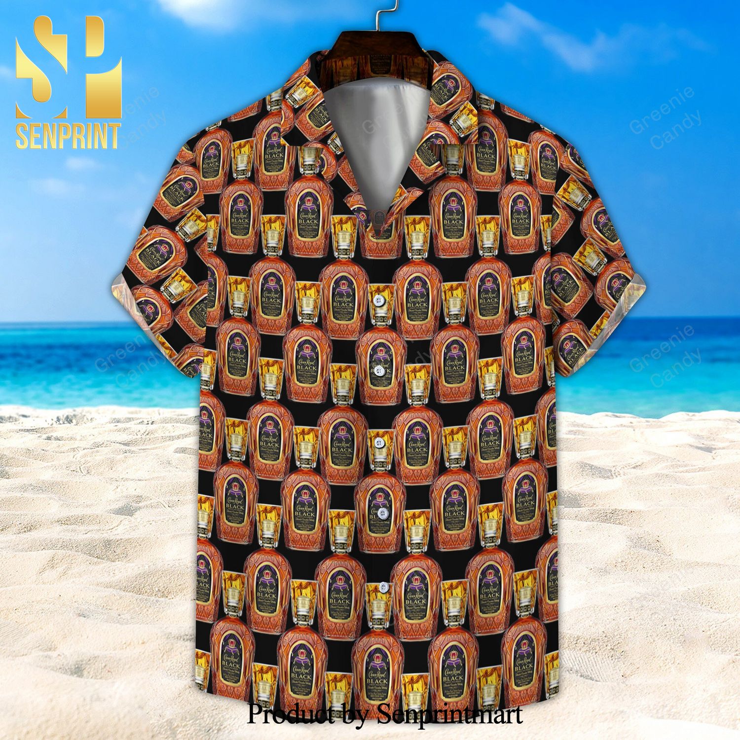 Crown Royal Black Bottle Seamless Full Printing Hawaiian Shirt And Beach Short