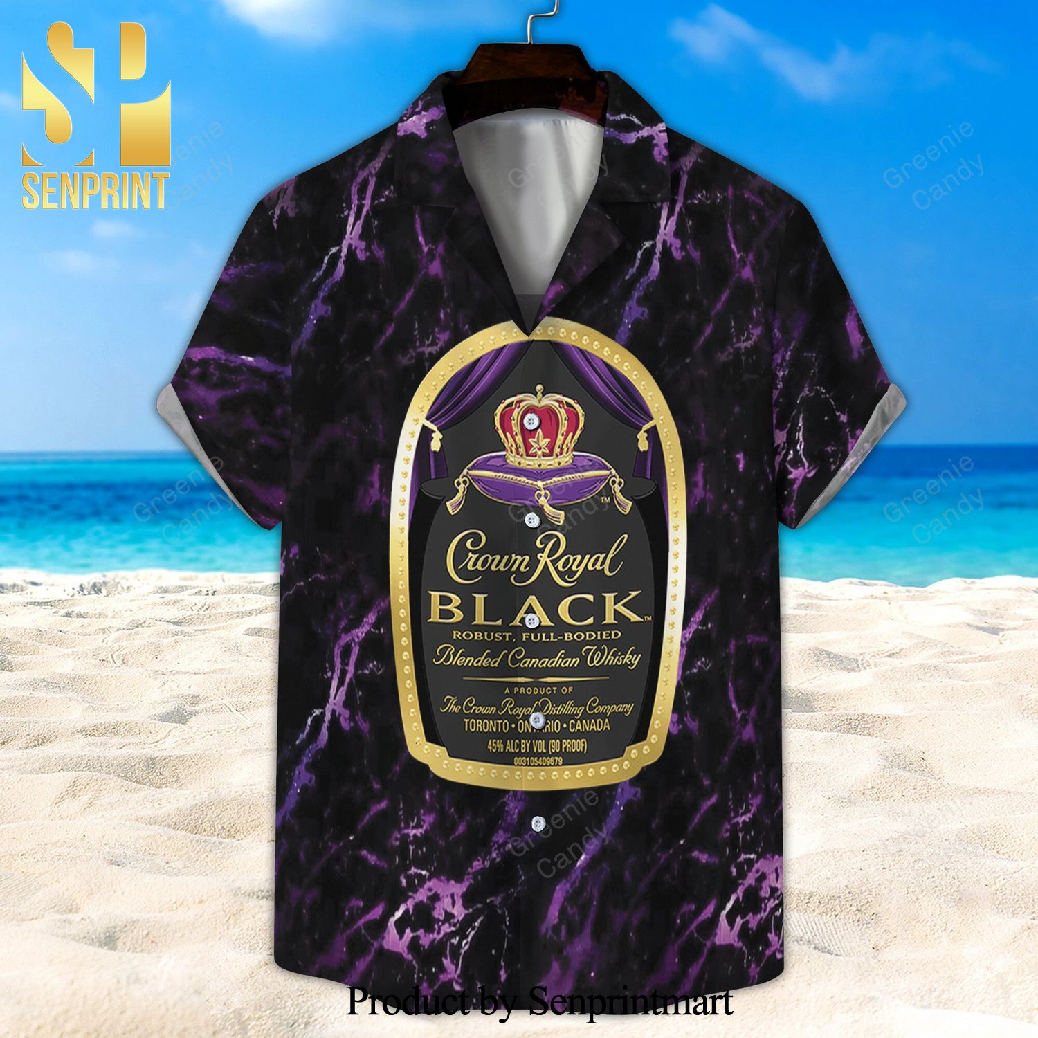 Crown Royal Black Full Printing Hawaiian Shirt And Beach Short