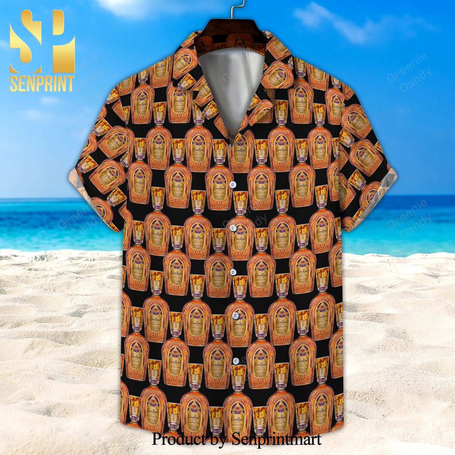 Crown Royal Bottle Full Printing Unisex Hawaiian Shirt And Beach Short