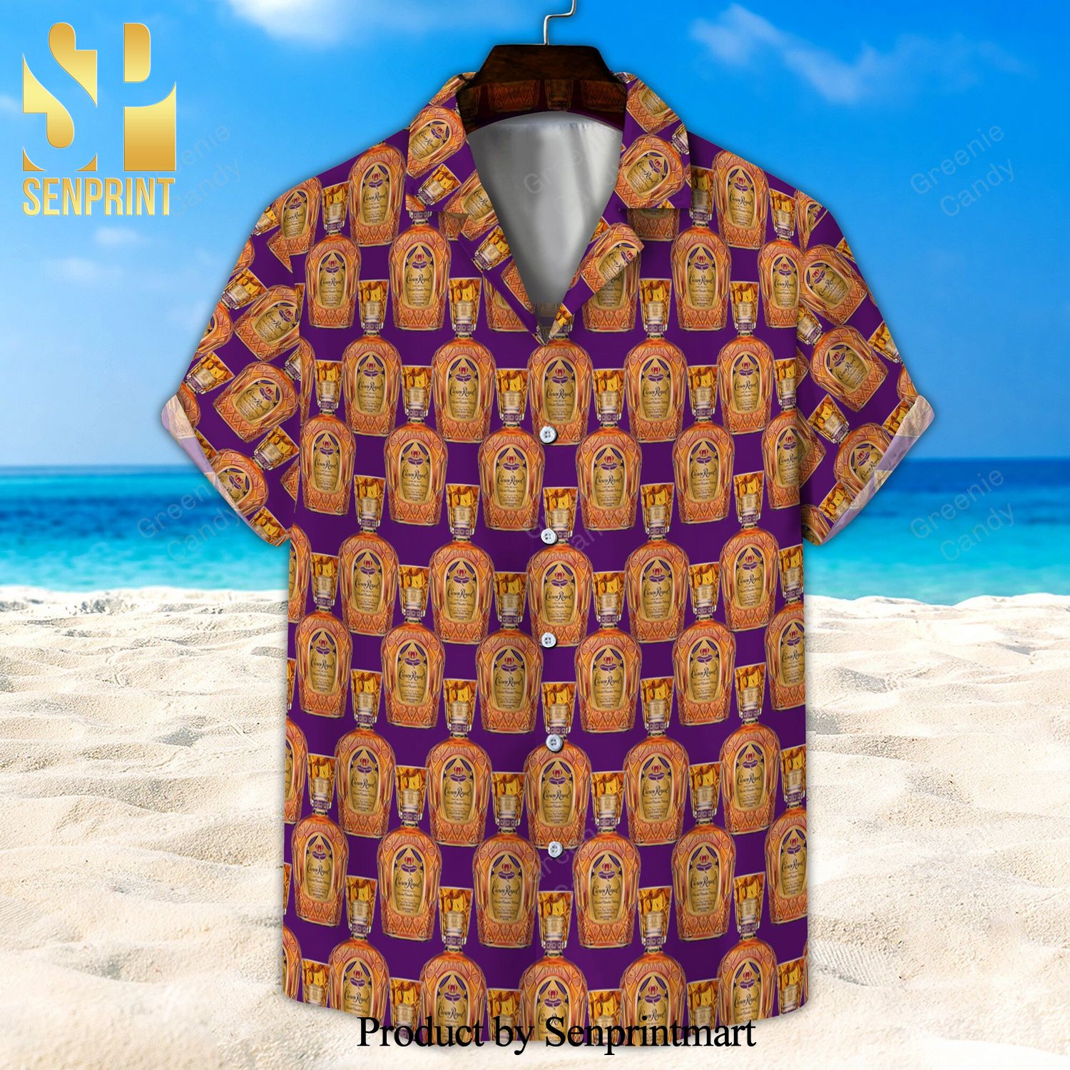 Crown Royal Bottle Seamless Pattern Full Printing Hawaiian Shirt And Beach Short