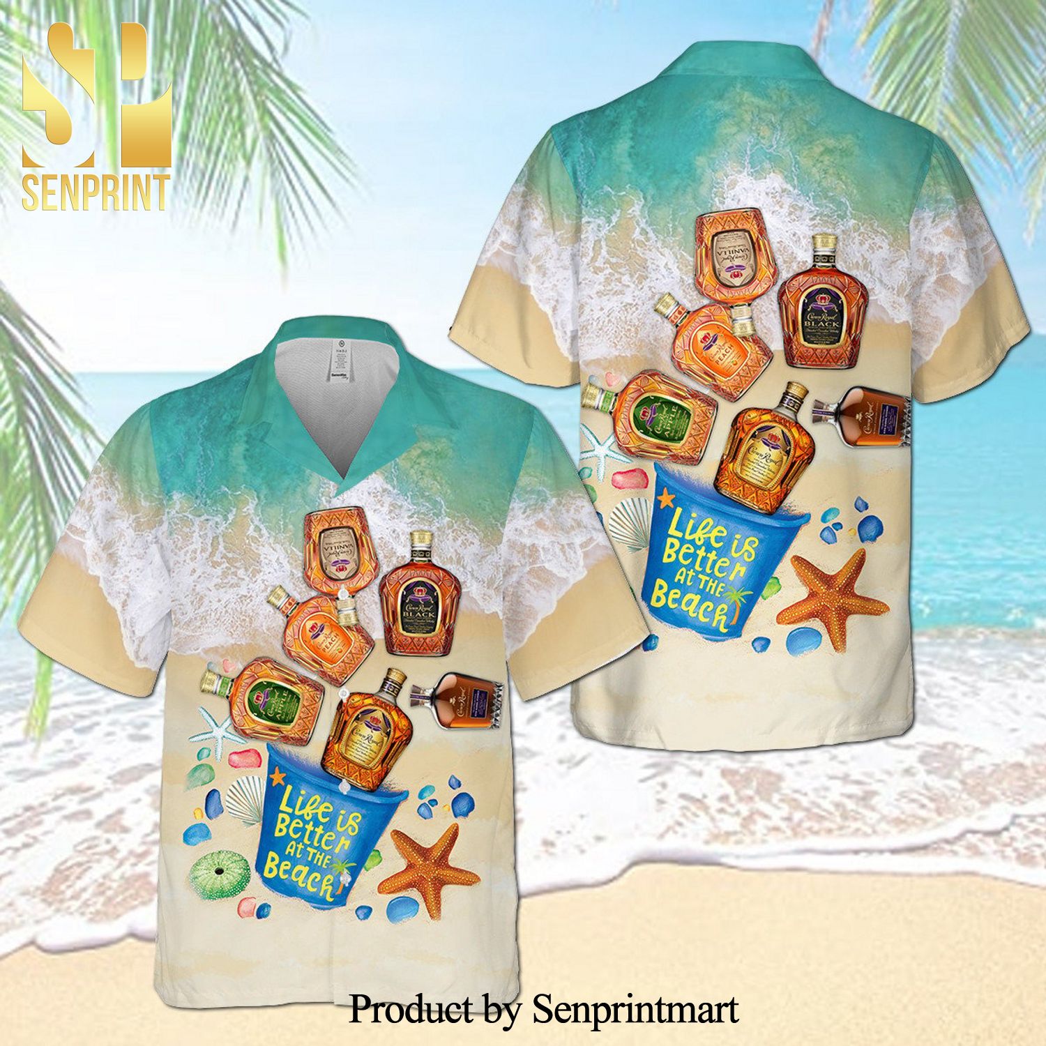 Crown Royal Collections Full Printing Aloha Summer Beach Hawaiian Shirt