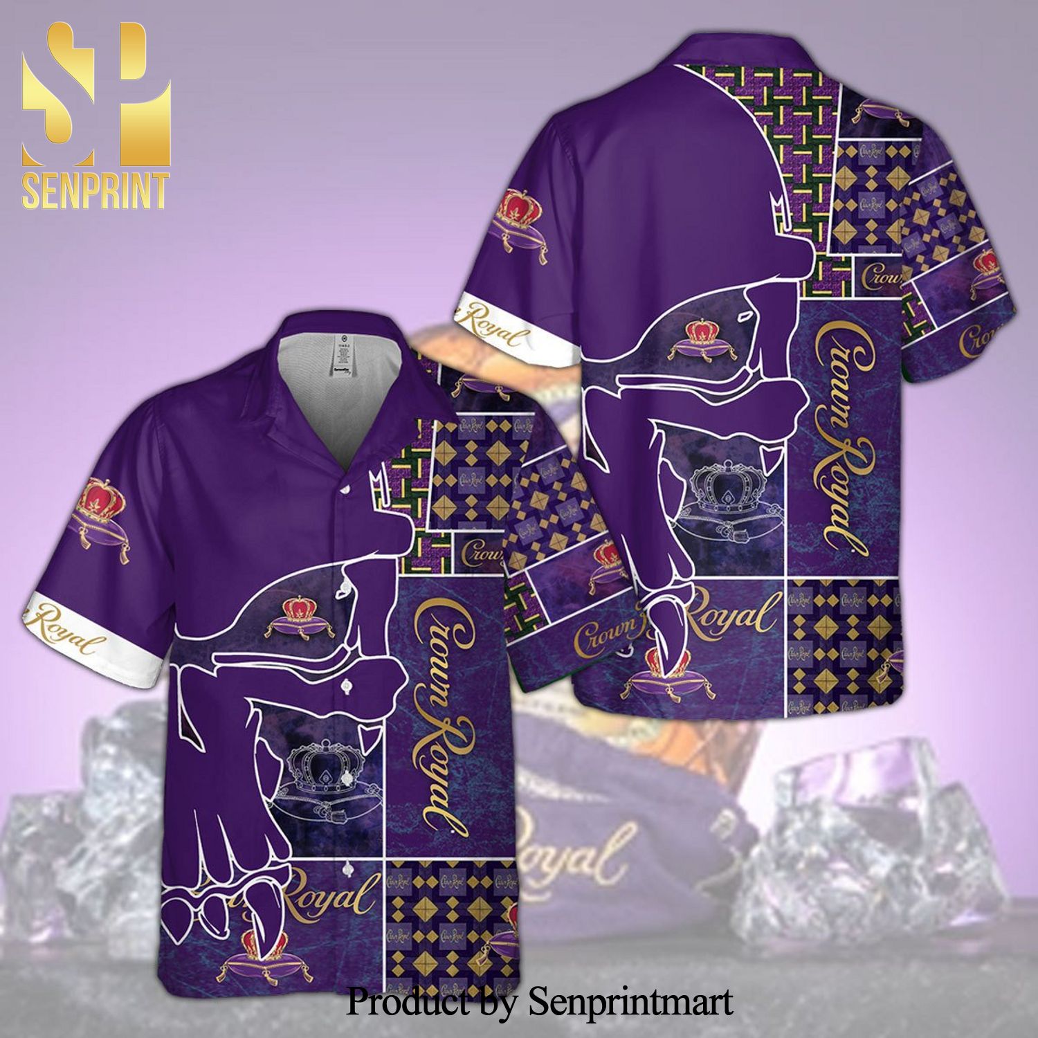 Crown Royal Fine De Luxe Full Printing Aloha Summer Beach Hawaiian Shirt – Purple