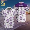 Crown Royal Full Printing Pinstripe Aloha Summer Beach Hawaiian Shirt – Ombre White Purple
