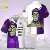 Crown Royal Happy Skeleton Full Printing Flowery Aloha Summer Beach Hawaiian Shirt – White Purple