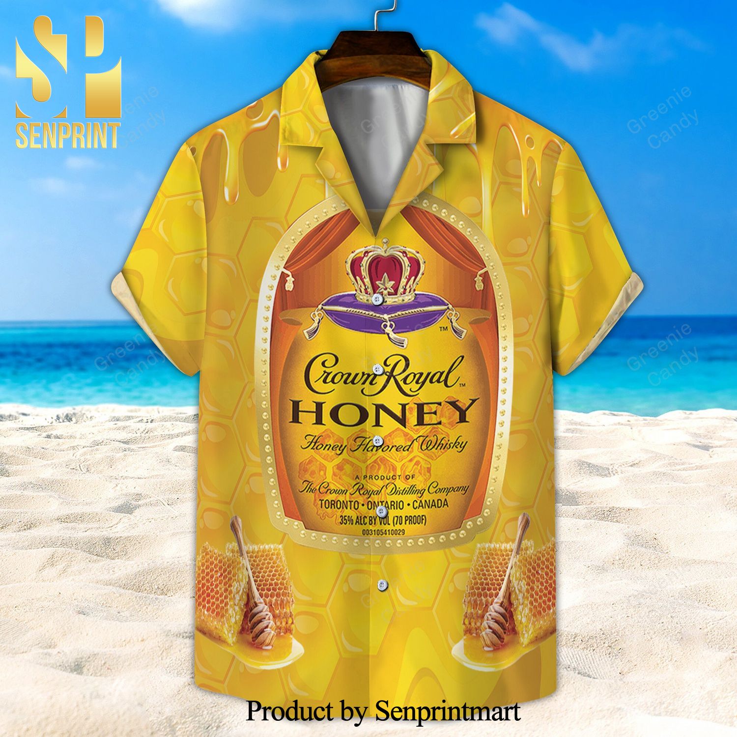 Crown Royal Honey Full Printing Unisex Hawaiian Shirt And Beach Short – Yellow