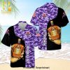 Crown Royal Logo Full Printing Flowery Aloha Summer Beach Hawaiian Shirt – Purple