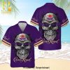 Crown Royal Smoky Skull Full Printing Aloha Summer Beach Hawaiian Shirt – Black