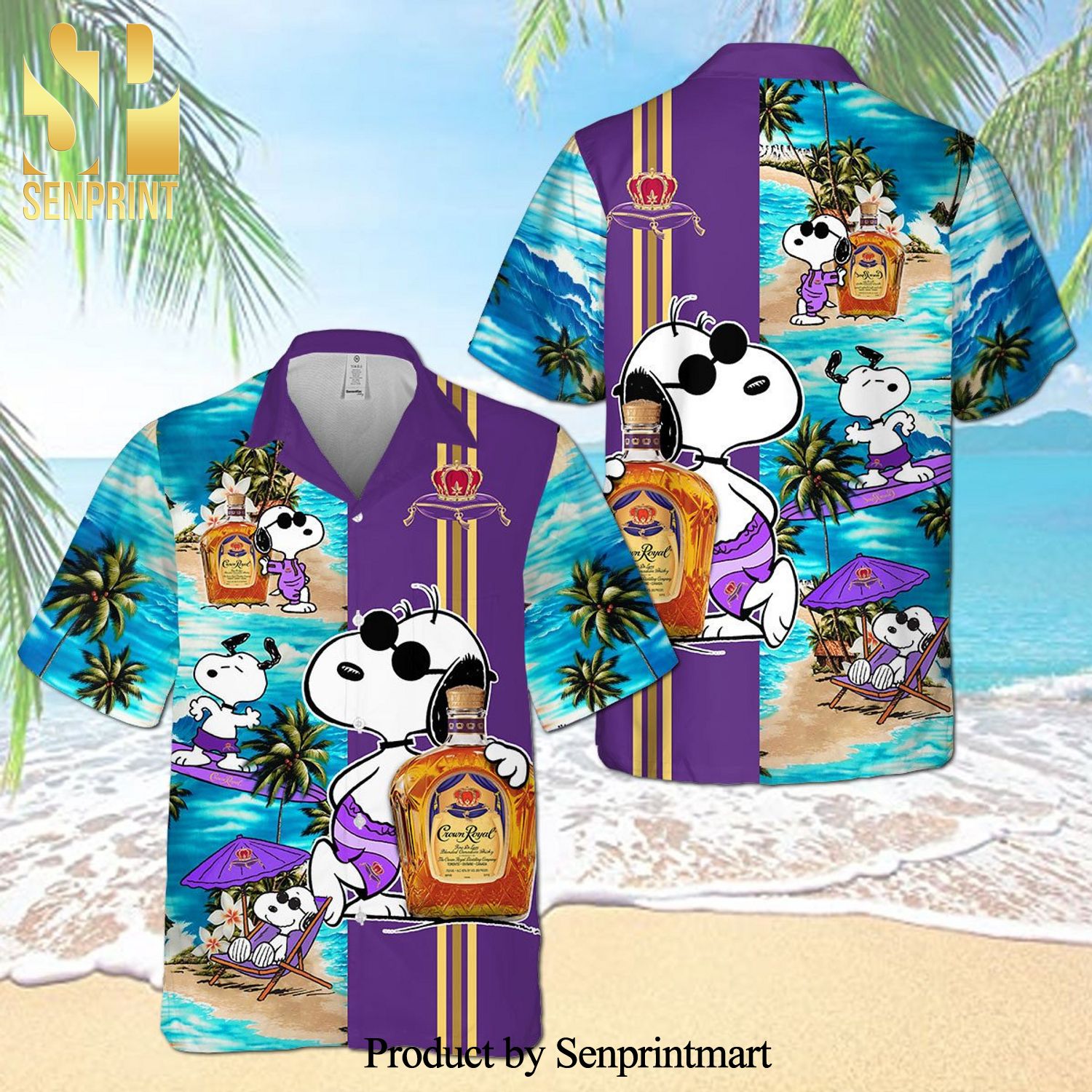 Crown Royal Snoopy Dog Full Printing Aloha Summer Beach Hawaiian Shirt