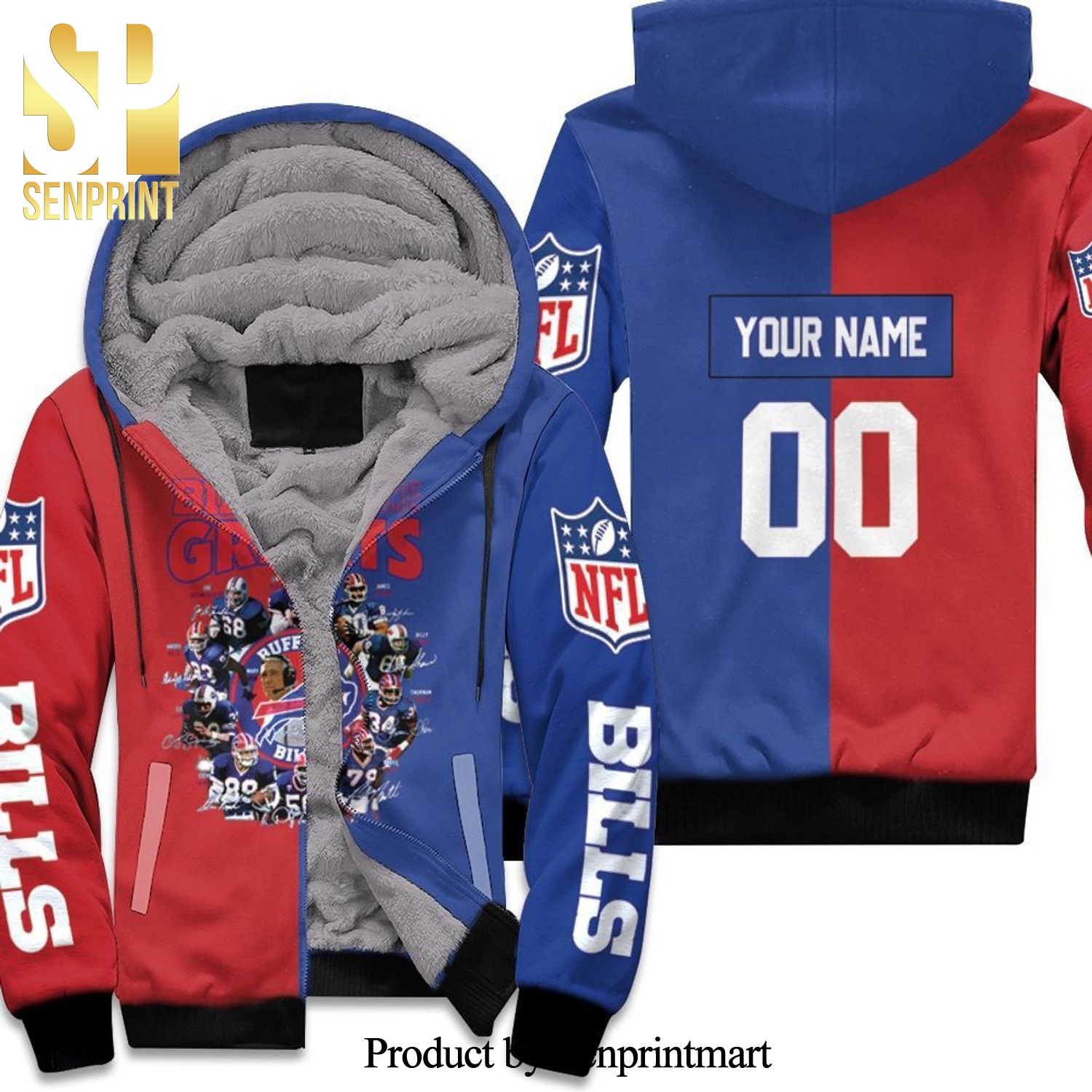 Buffalo Bills All Time Greats Players Of All Time NFL Season Personalized Hot Outfit Unisex Fleece Hoodie