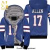 Buffalo Bills Josh Allen 17 Player Buffalo Bills NFL Season Personalized New Style Full Print Unisex Fleece Hoodie