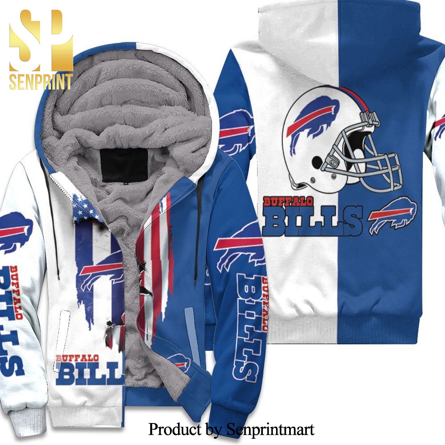 Buffalo Bills Love Under Ripped Flag 2020 Afc East Champions New Fashion Unisex Fleece Hoodie