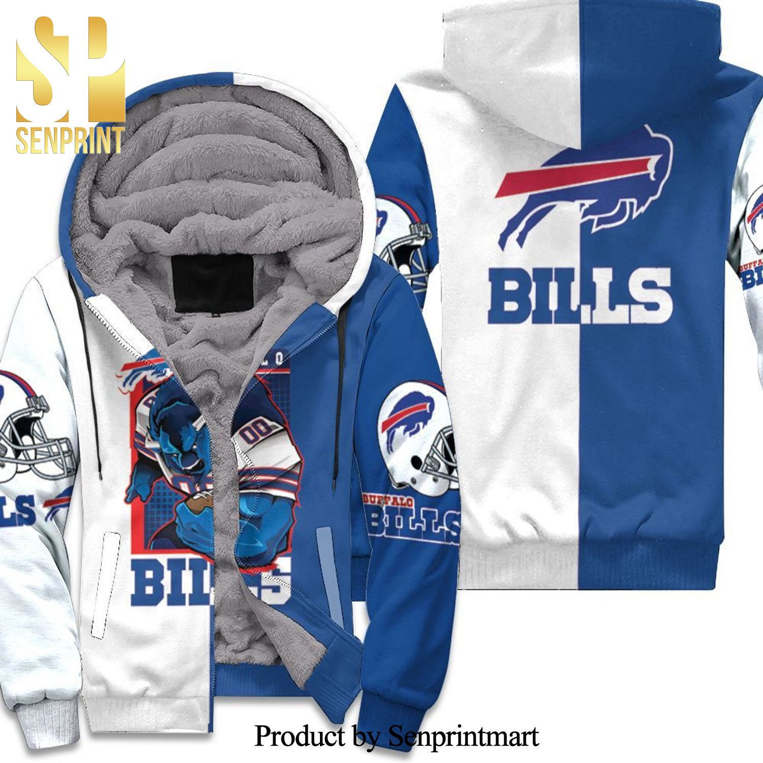 Buffalo Bills Mascot 2020 Afc East Champions Hot Version Unisex Fleece Hoodie