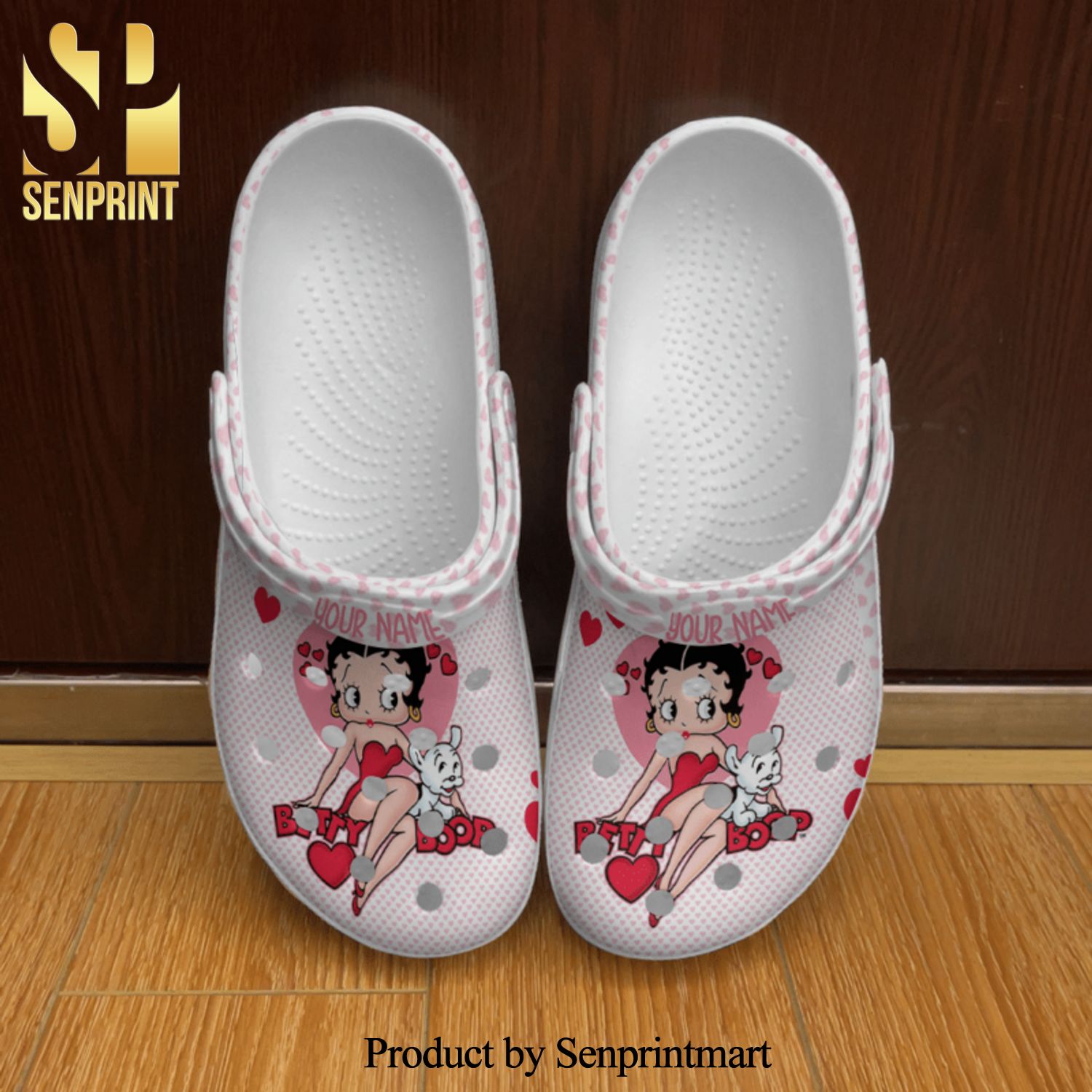 Personalized Betty Boop Polka Dots Pink Gift Fan Betty Boopar Full Printing Crocs Shoes