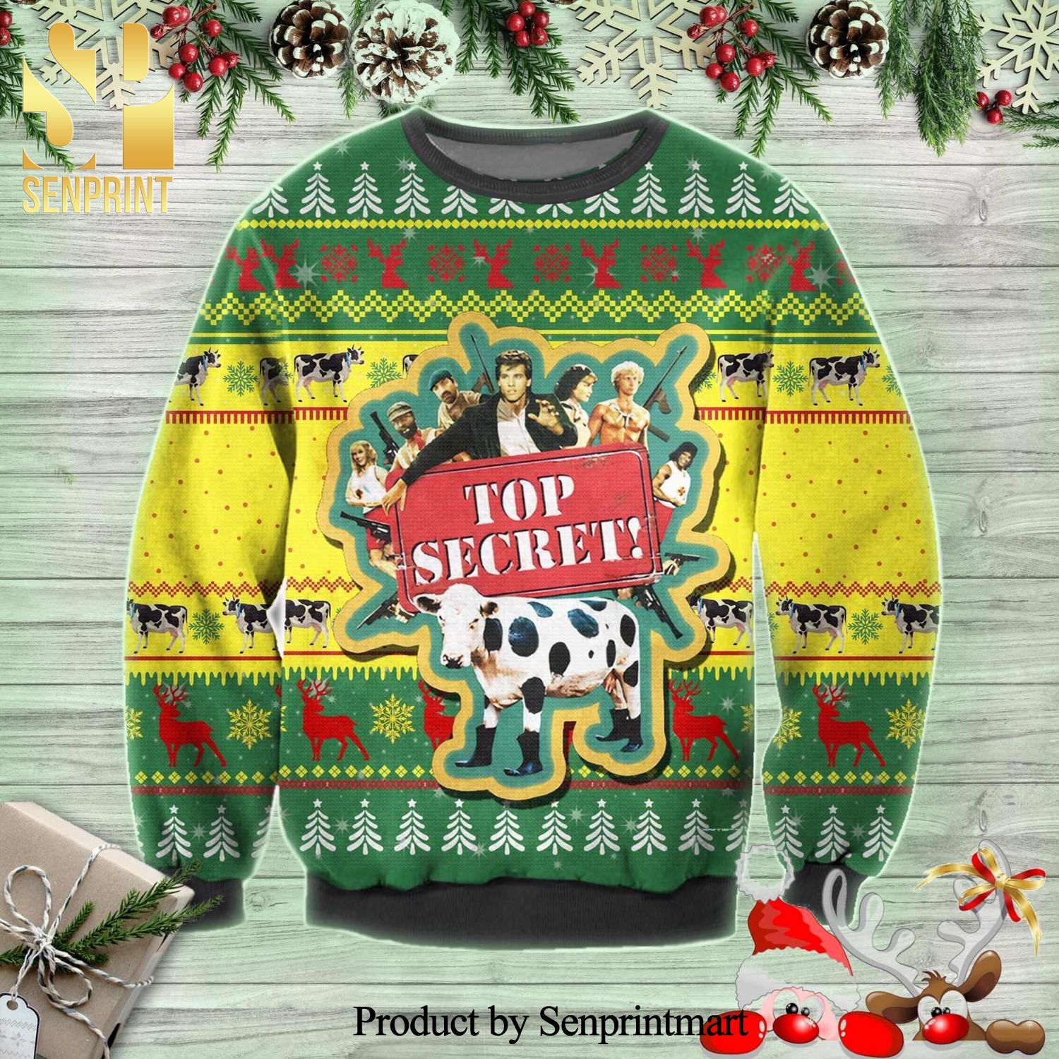 Top Secret Comedy Knitted Ugly Christmas Sweater