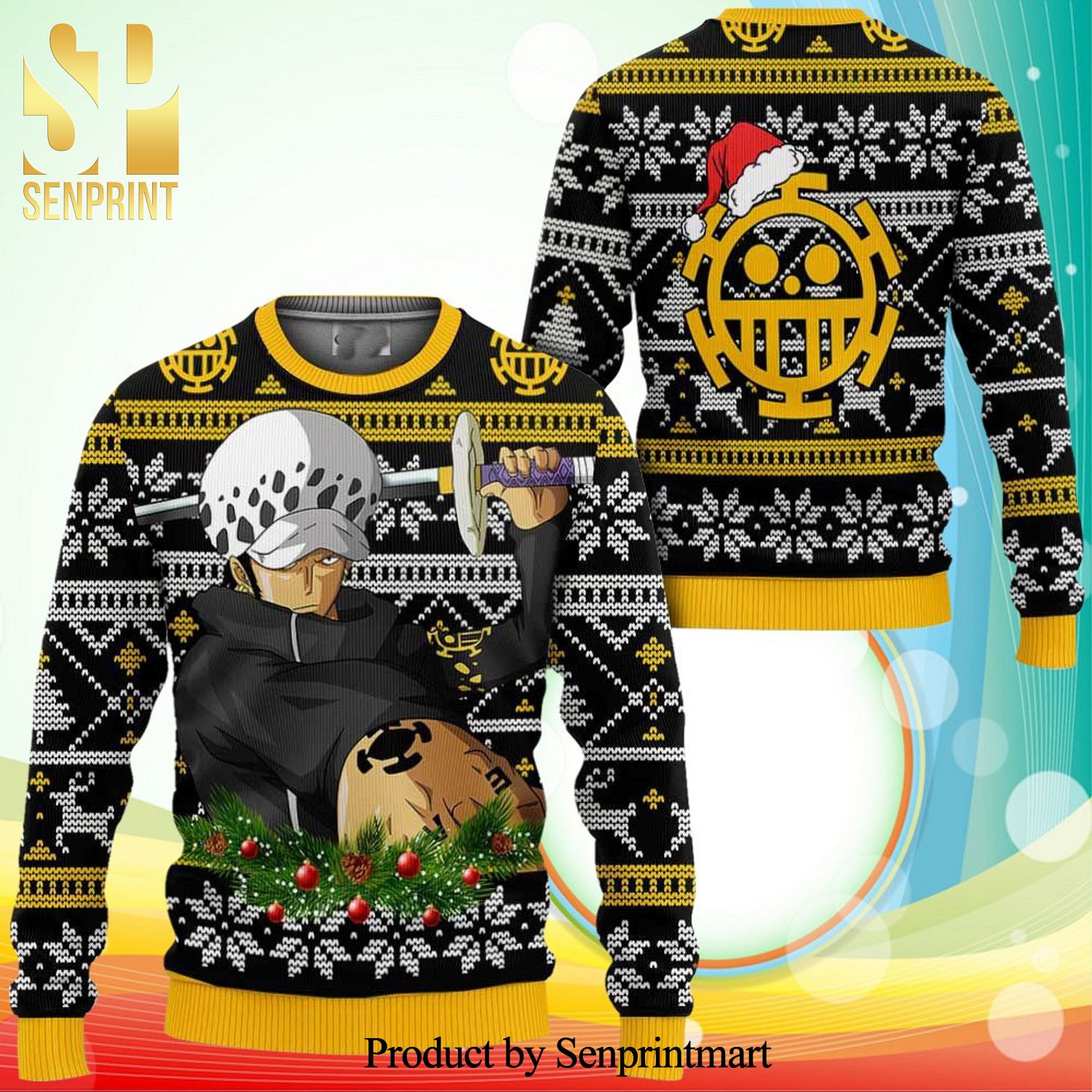 Trafalgar Law One Piece Knitted Ugly Christmas Sweater