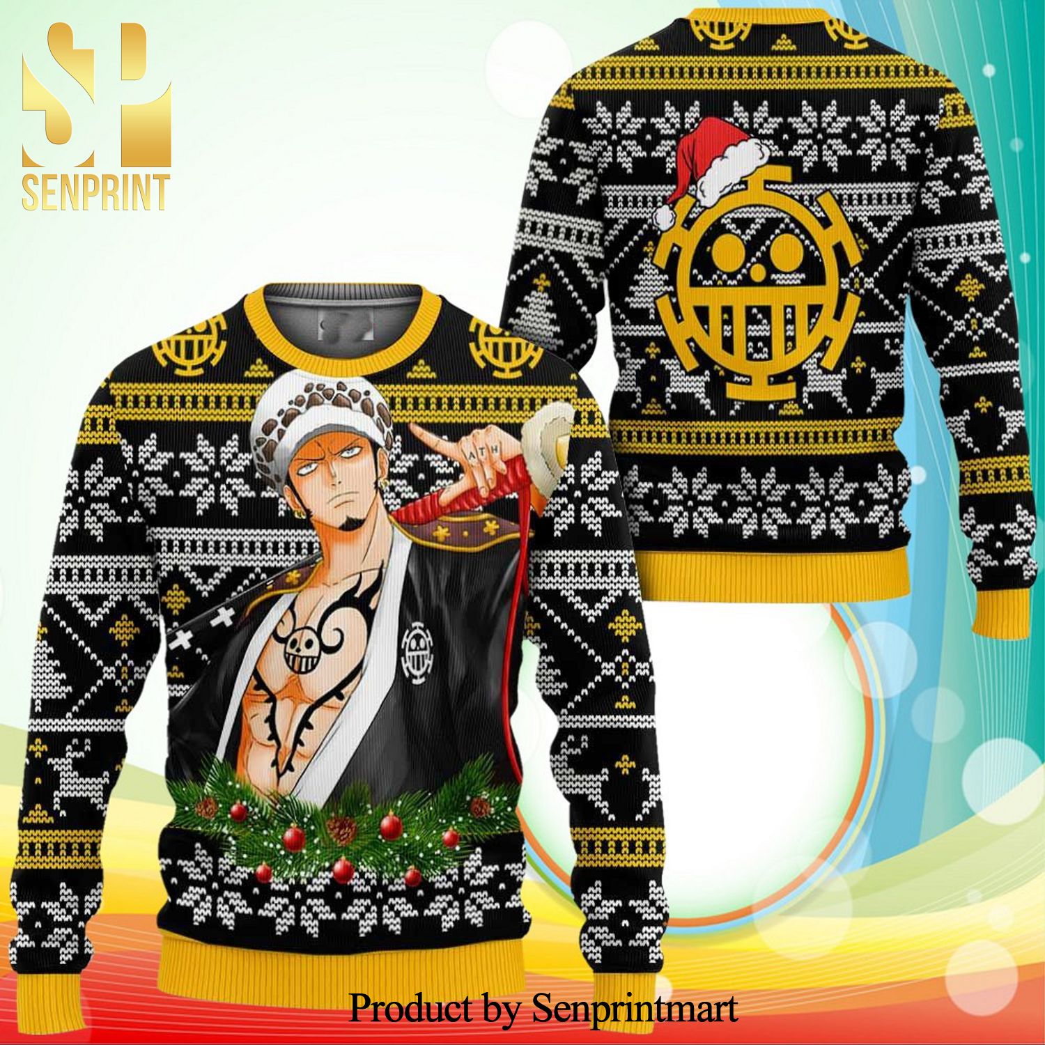Trafalgar Law Wano One Piece Anime Knitted Ugly Christmas Sweater