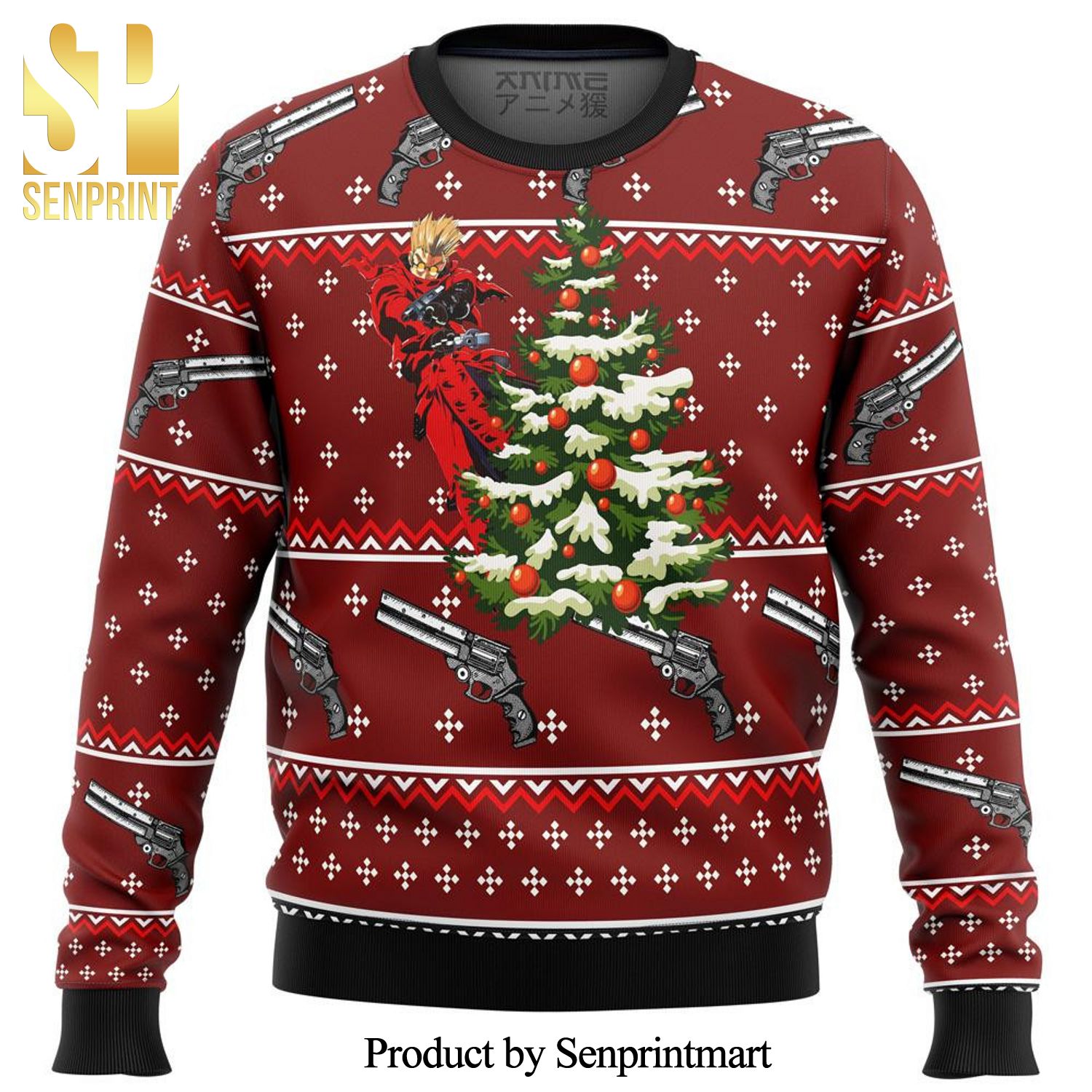 Trigun Vash Premium Manga Anime Knitted Ugly Christmas Sweater