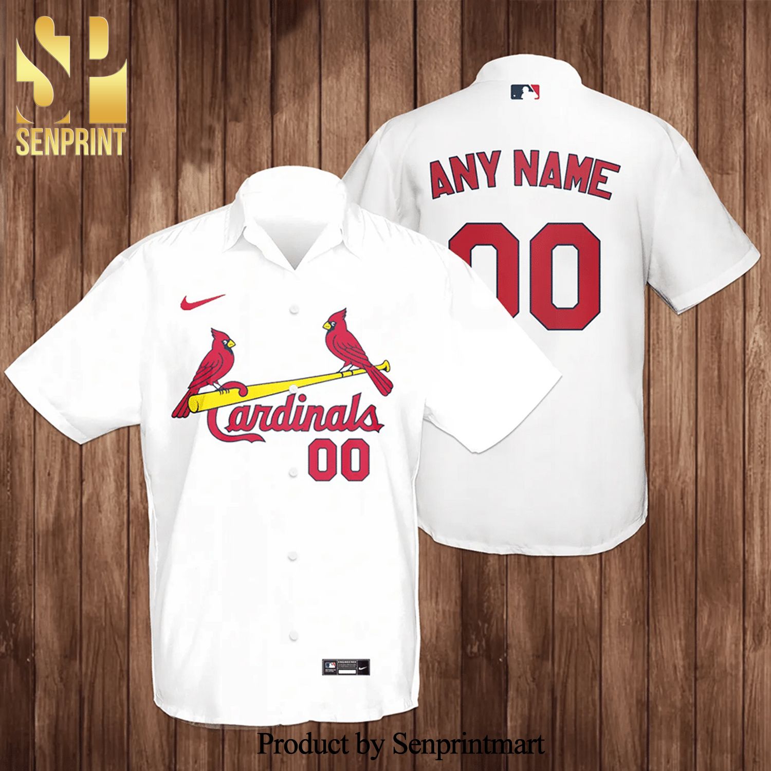 Custom St Louis Cardinals Baseball Full Printing 3D Hawaiian Shirt – White