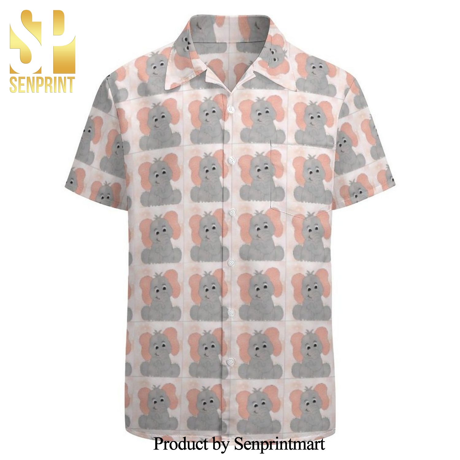 Cute Dumbo Elephant Pattern Full Printing Hawaiian Shirt