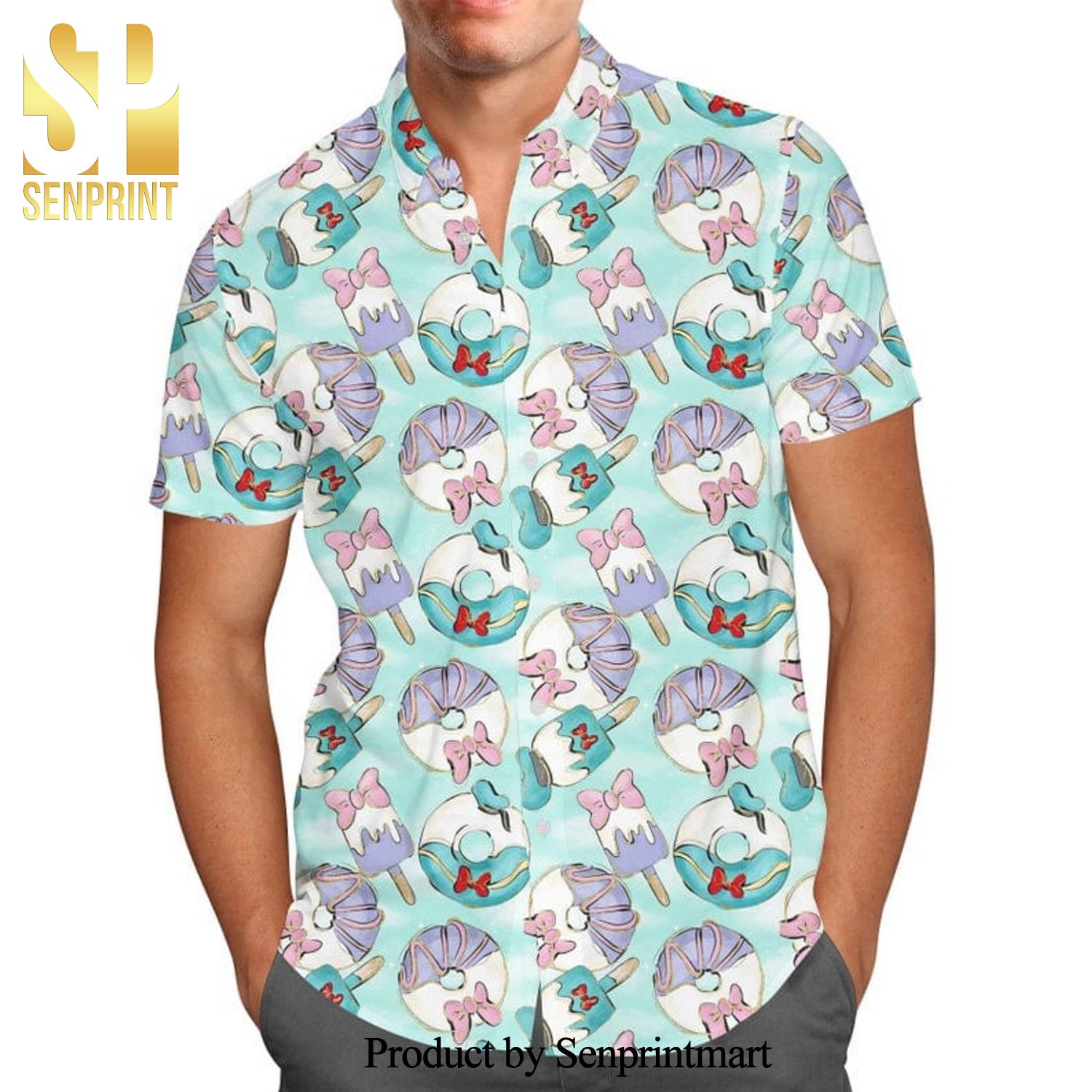 Daisy And Donald Treats Disney Cartoon Graphics Inspired Full Printing Hawaiian Shirt