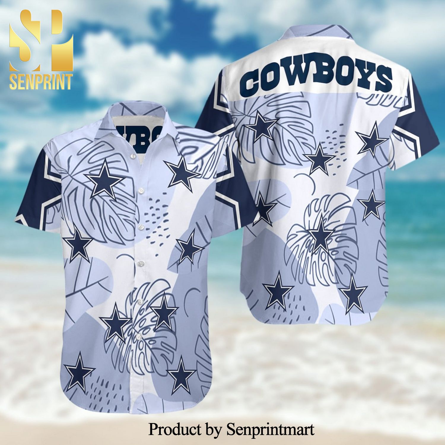 Dallas Cowboys Full Printing Summer Short Sleeve Hawaiian Beach Shirt