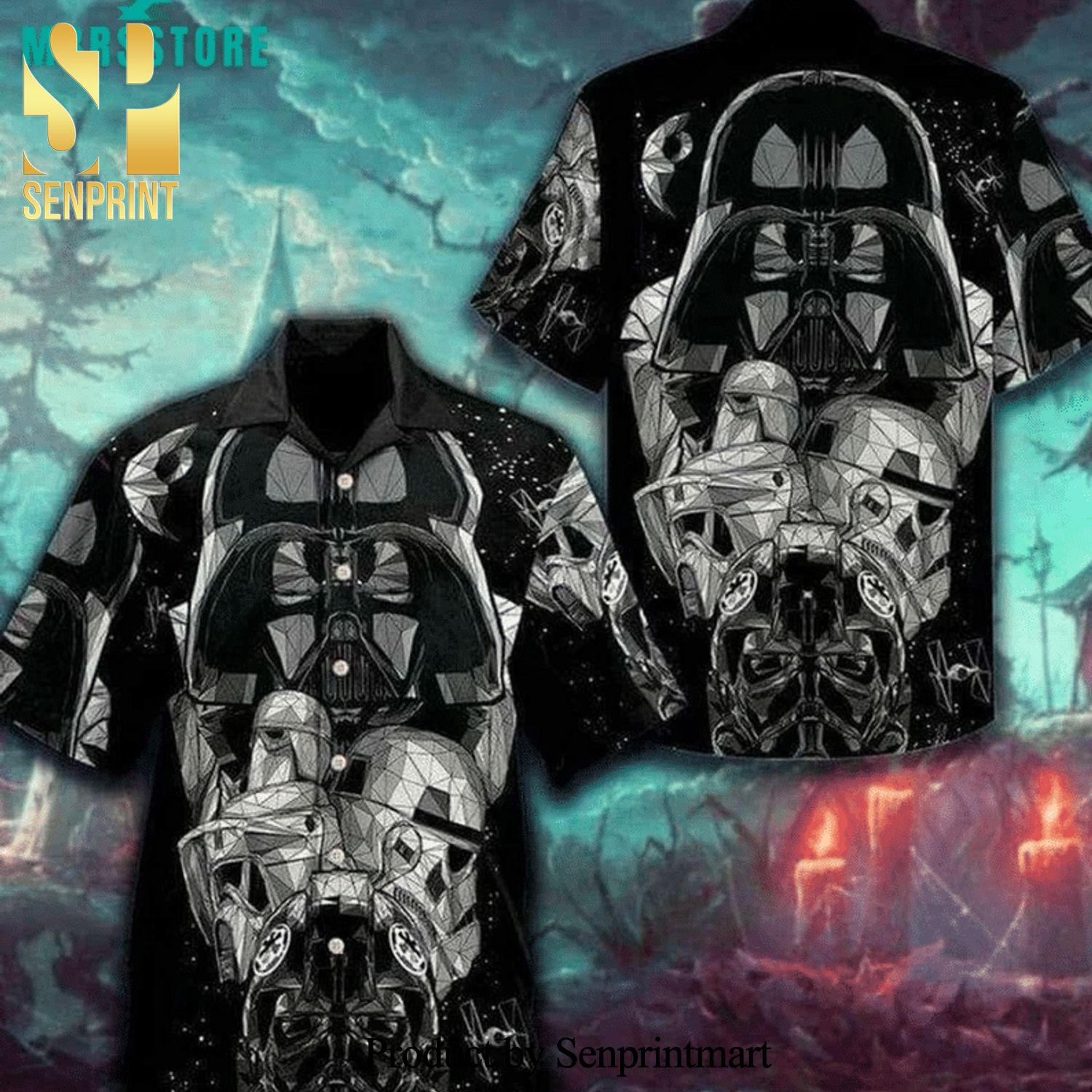 Darth Vader Star Wars Full Printing Hawaiian Shirt – Black