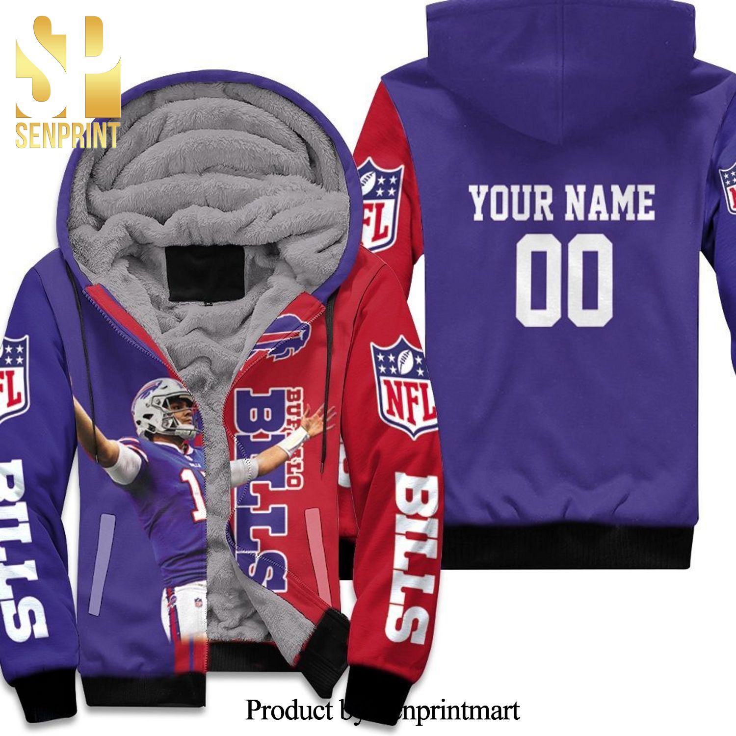 Buffalo Bills Number 17 Josh Allen Personalized Amazing Outfit Unisex Fleece Hoodie
