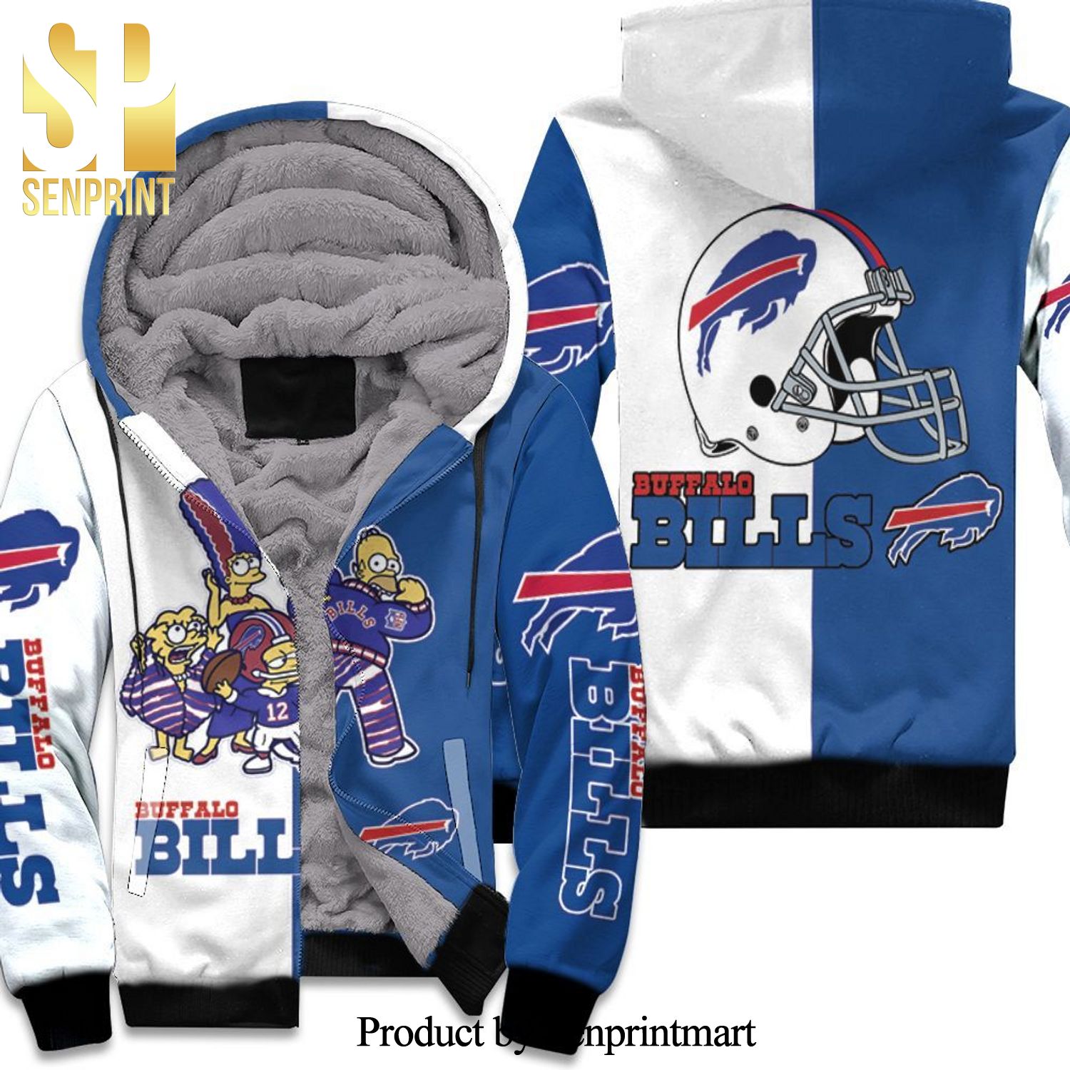 Buffalo Bills The Simpsons Family Fan Afc East Division 2020 Champs Hot Version All Over Printed Unisex Fleece Hoodie